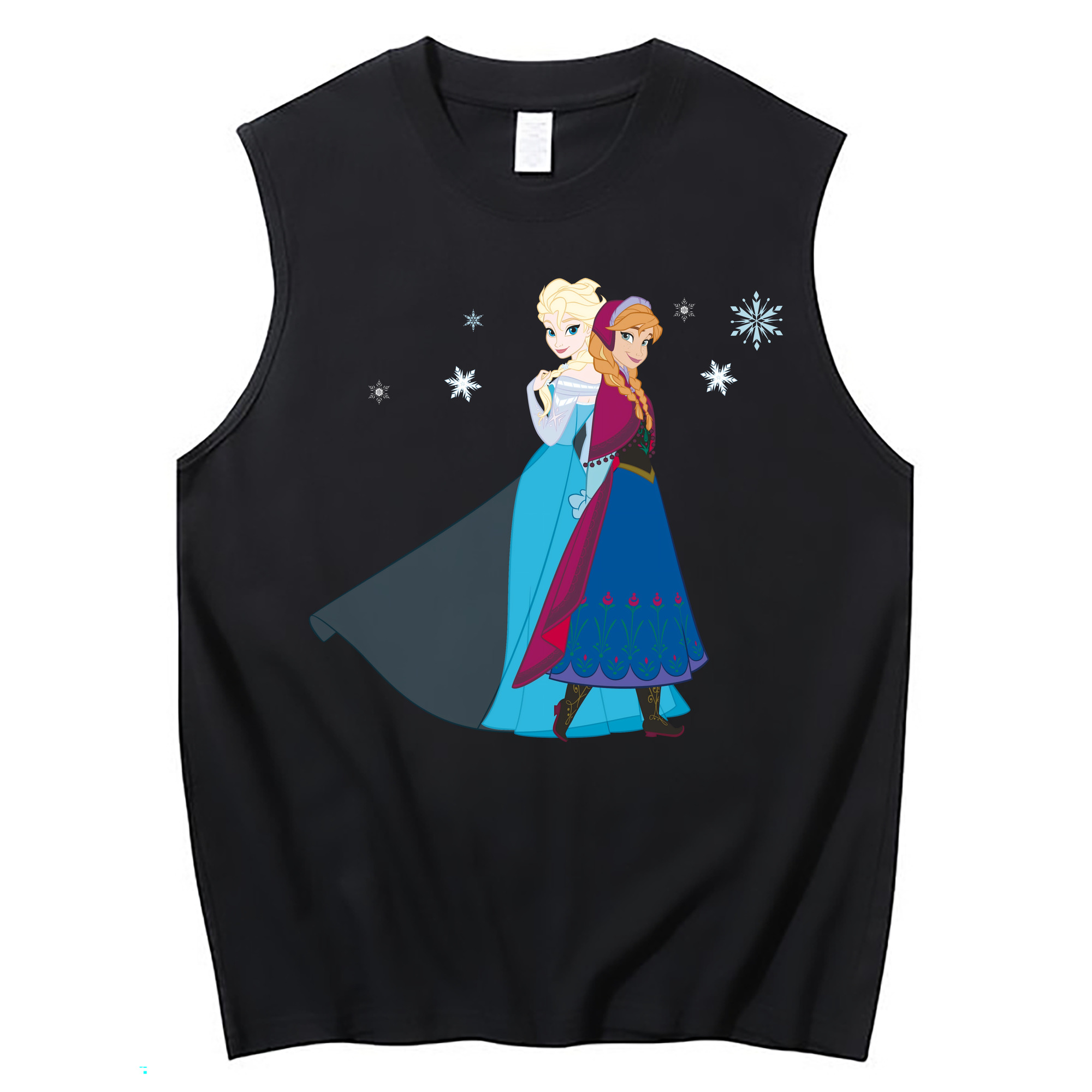 （画像用） アナと雪の女王 アンナ エルサ Frozen Anna Elsa コットン100％タンクトップ（フロントプリント）