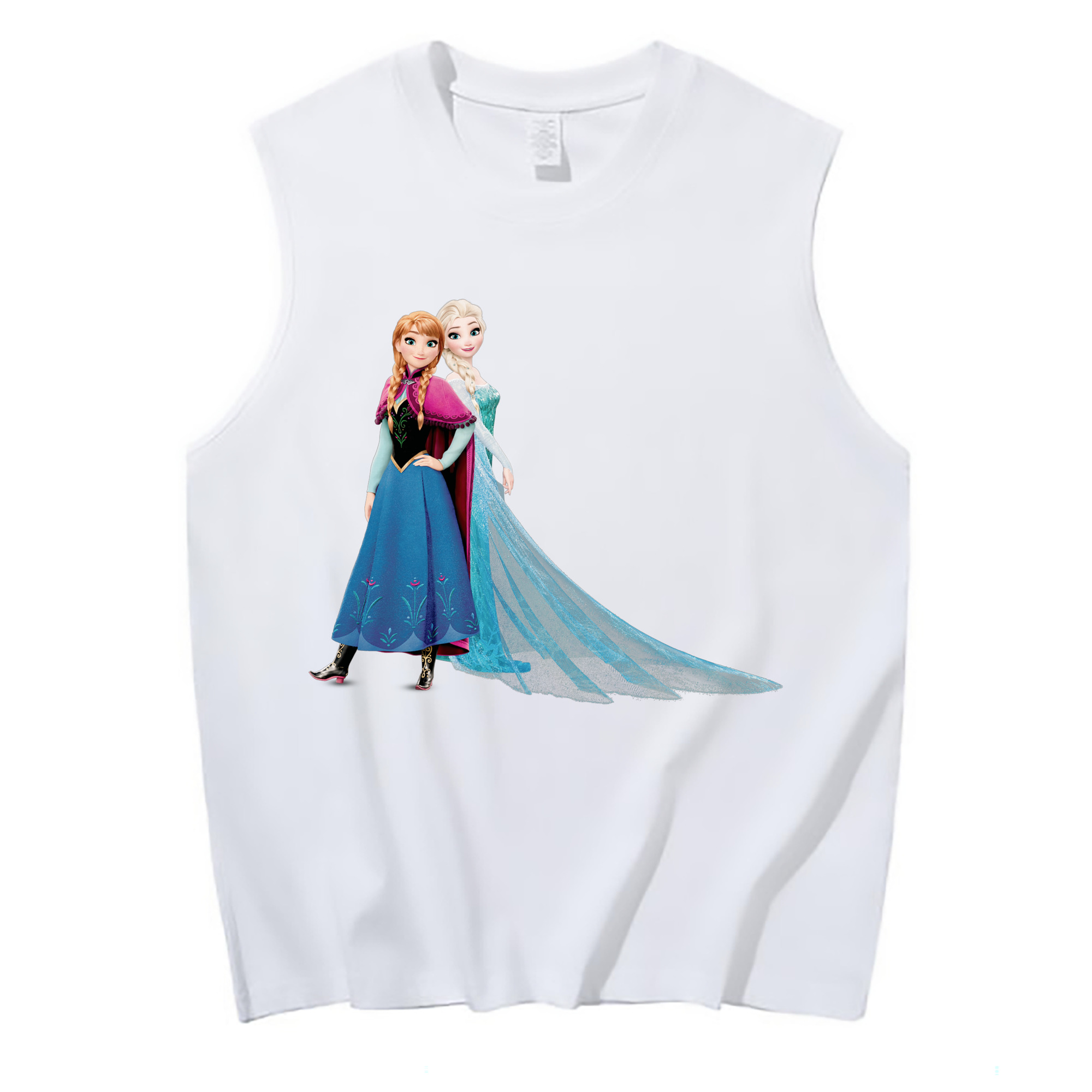 （画像用） アナと雪の女王 アンナ エルサ Frozen Anna Elsa コットン100％タンクトップ（フロントプリント）