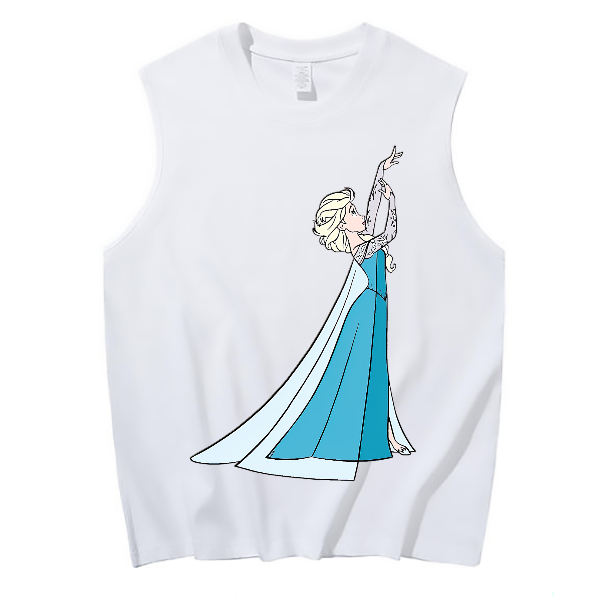 （画像用） アナと雪の女王 アンナ エルサ Frozen Anna Elsa コットン100％タンクトップ（フロントプリント）