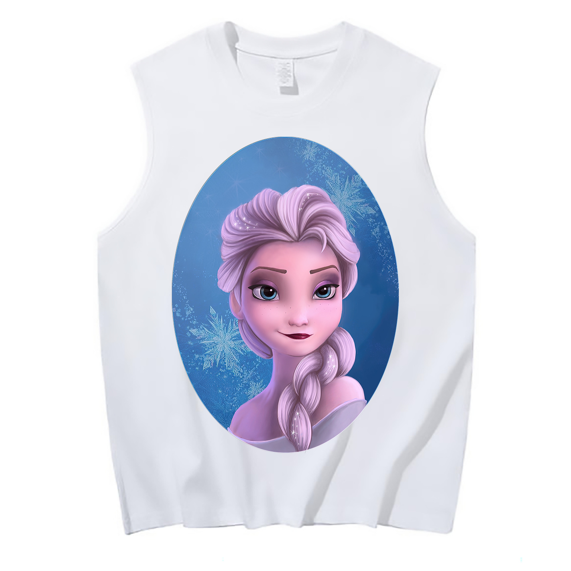 （画像用） アナと雪の女王 アンナ エルサ Frozen Anna Elsa コットン100％タンクトップ（フロントプリント）