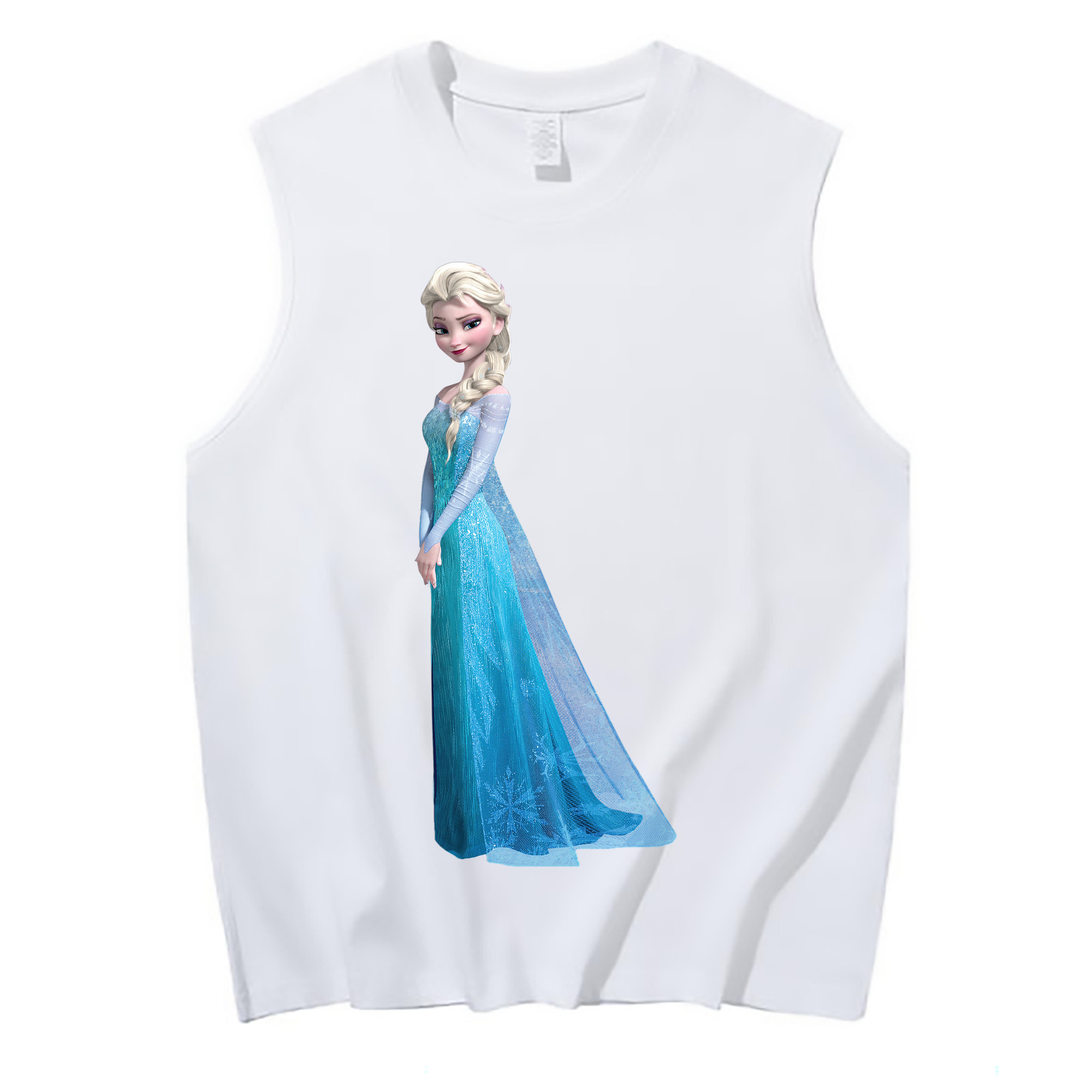 （画像用） アナと雪の女王 アンナ エルサ Frozen Anna Elsa コットン100％タンクトップ（フロントプリント）