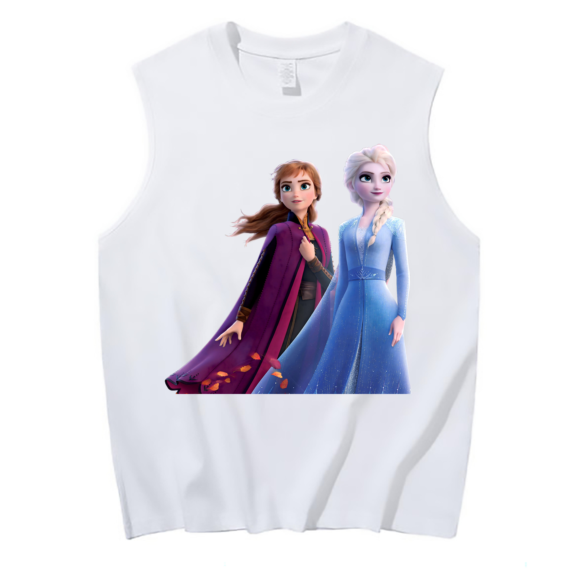 （画像用） アナと雪の女王 アンナ エルサ Frozen Anna Elsa コットン100％タンクトップ（フロントプリント）