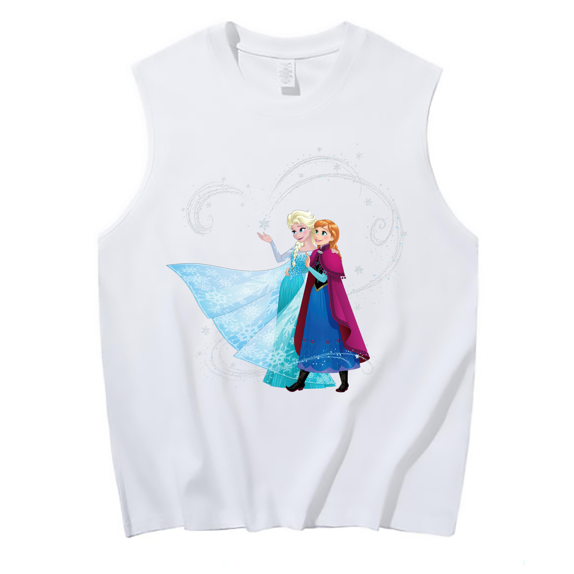 （画像用） アナと雪の女王 アンナ エルサ Frozen Anna Elsa コットン100％タンクトップ（フロントプリント）