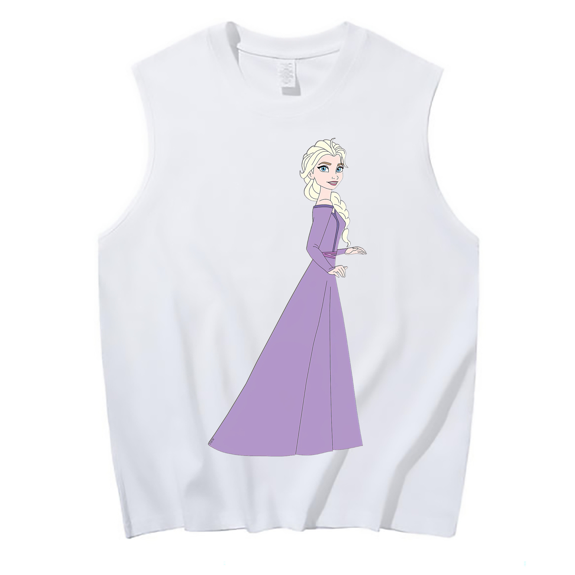 （画像用） アナと雪の女王 アンナ エルサ Frozen Anna Elsa コットン100％タンクトップ（フロントプリント）
