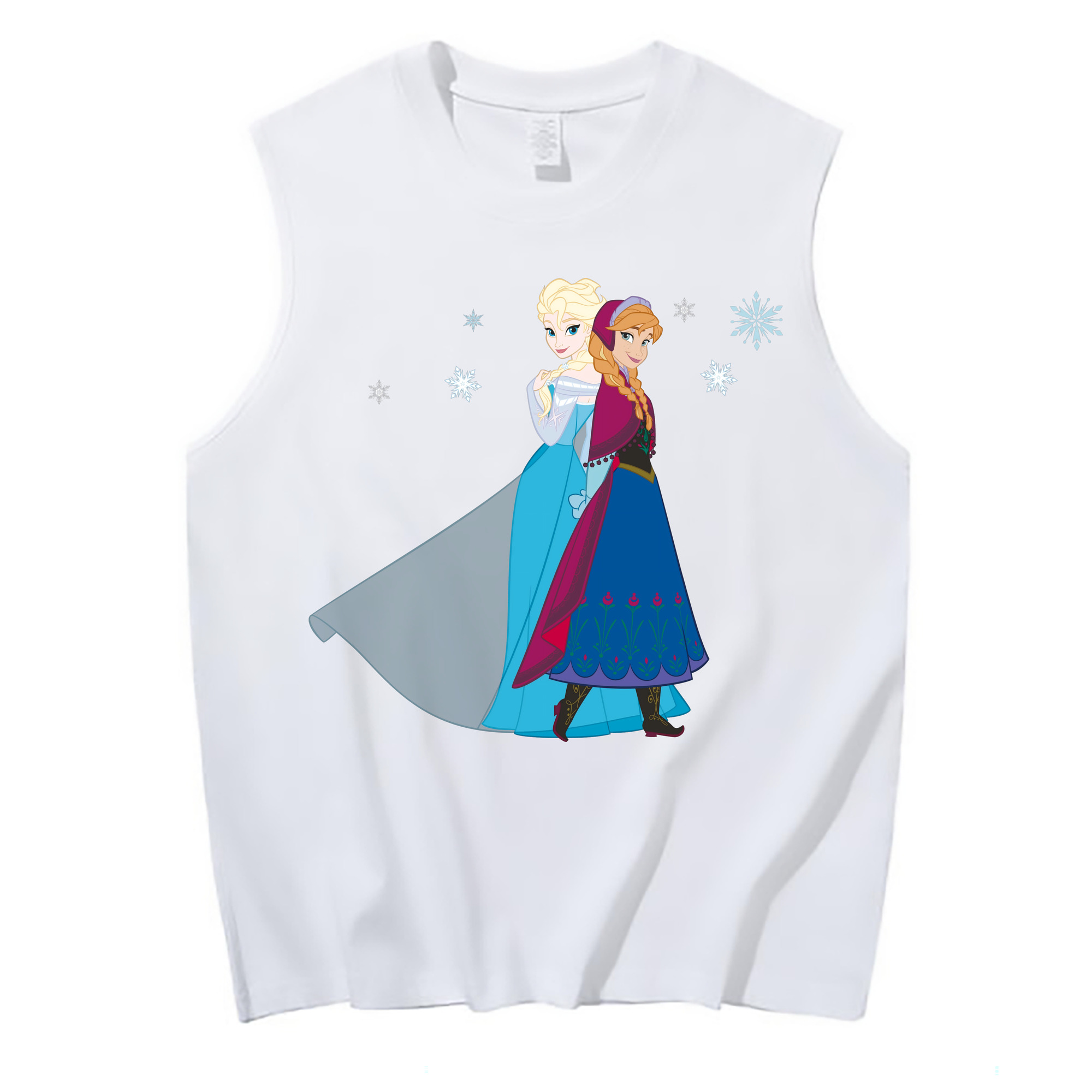 （画像用） アナと雪の女王 アンナ エルサ Frozen Anna Elsa コットン100％タンクトップ（フロントプリント）
