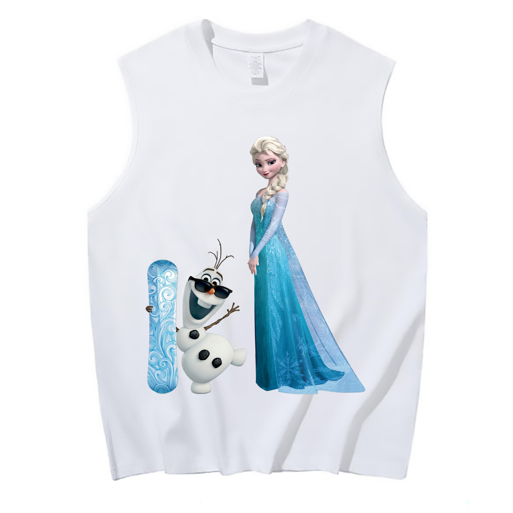 （画像用） アナと雪の女王 アンナ エルサ Frozen Anna Elsa コットン100％タンクトップ（フロントプリント）