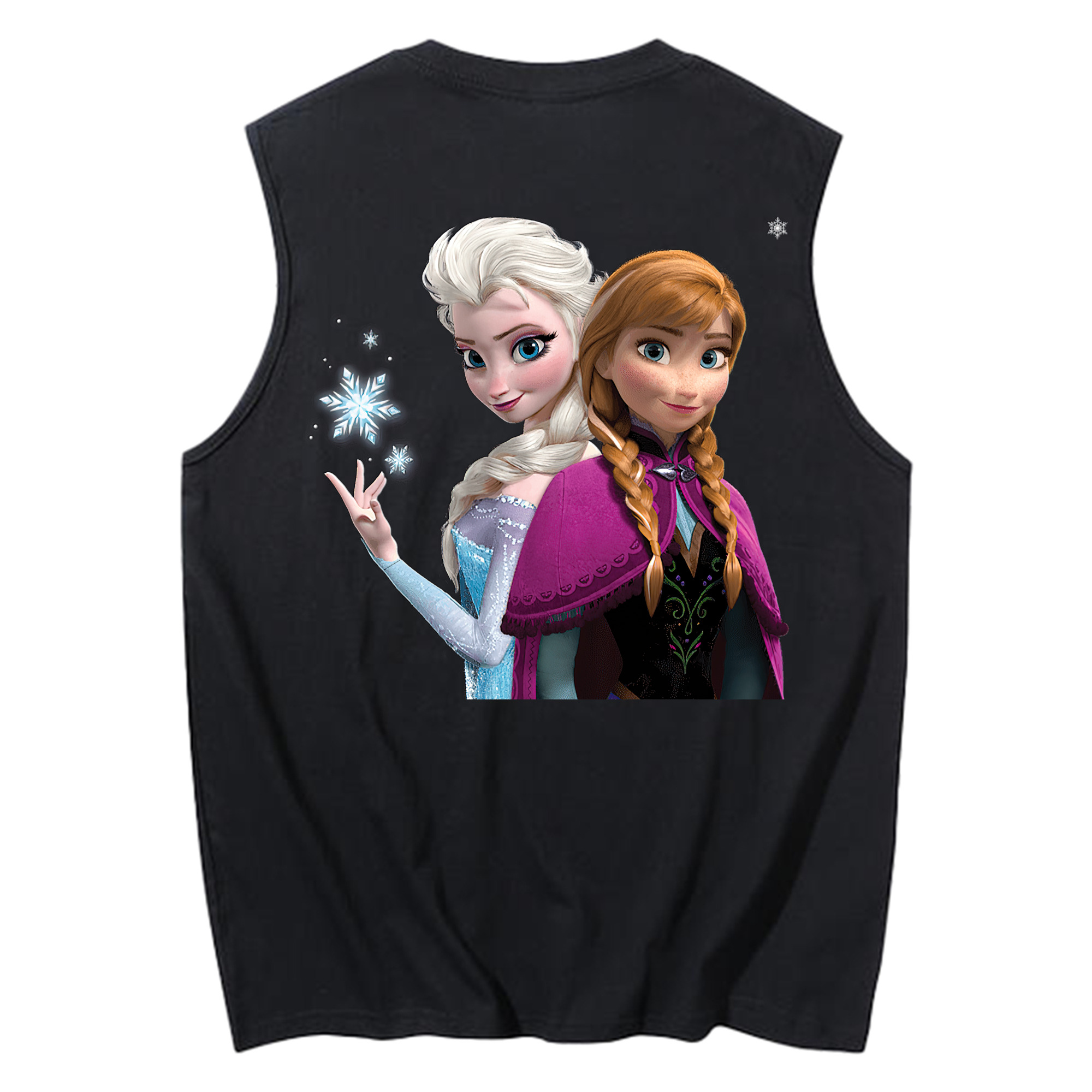 （画像用） アナと雪の女王 アンナ エルサ Frozen Anna Elsa コットン100％タンクトップ（背面プリント）