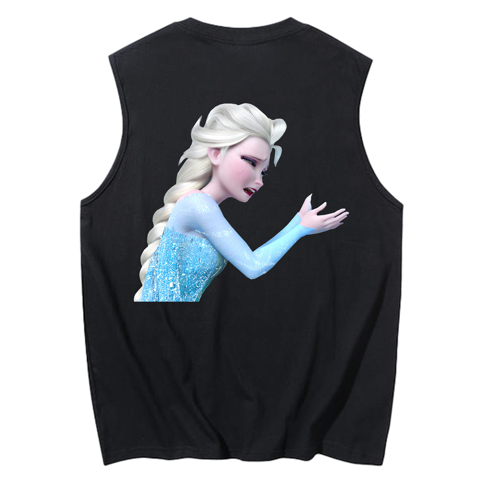 （画像用） アナと雪の女王 アンナ エルサ Frozen Anna Elsa コットン100％タンクトップ（背面プリント）