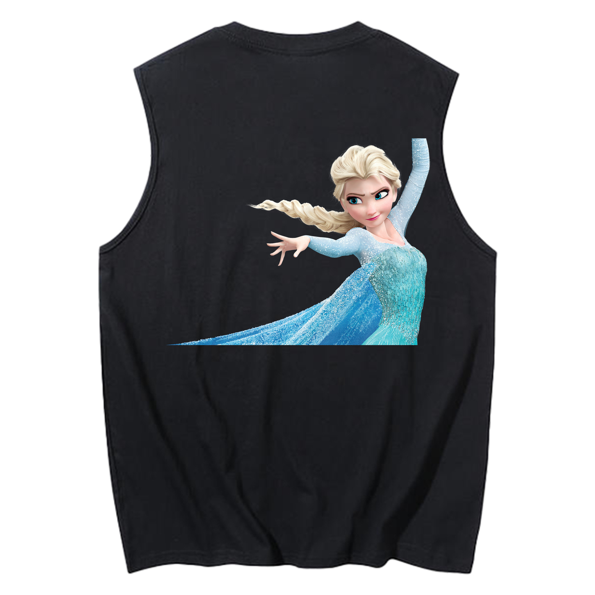 （画像用） アナと雪の女王 アンナ エルサ Frozen Anna Elsa コットン100％タンクトップ（背面プリント）