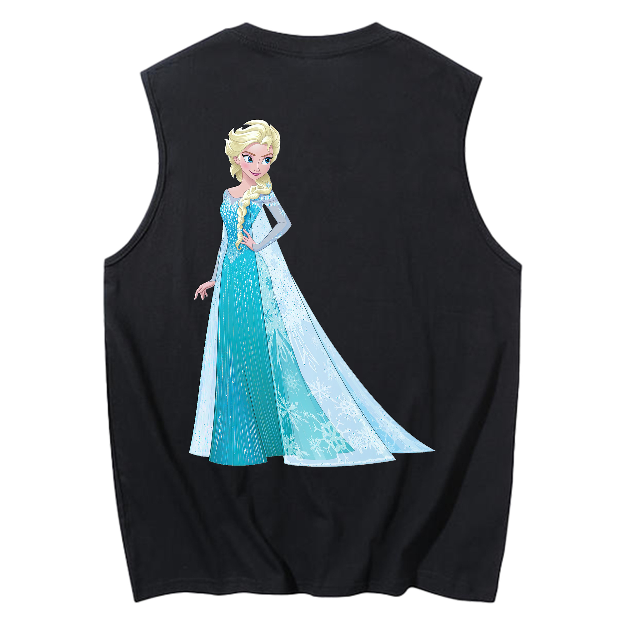 （画像用） アナと雪の女王 アンナ エルサ Frozen Anna Elsa コットン100％タンクトップ（背面プリント）