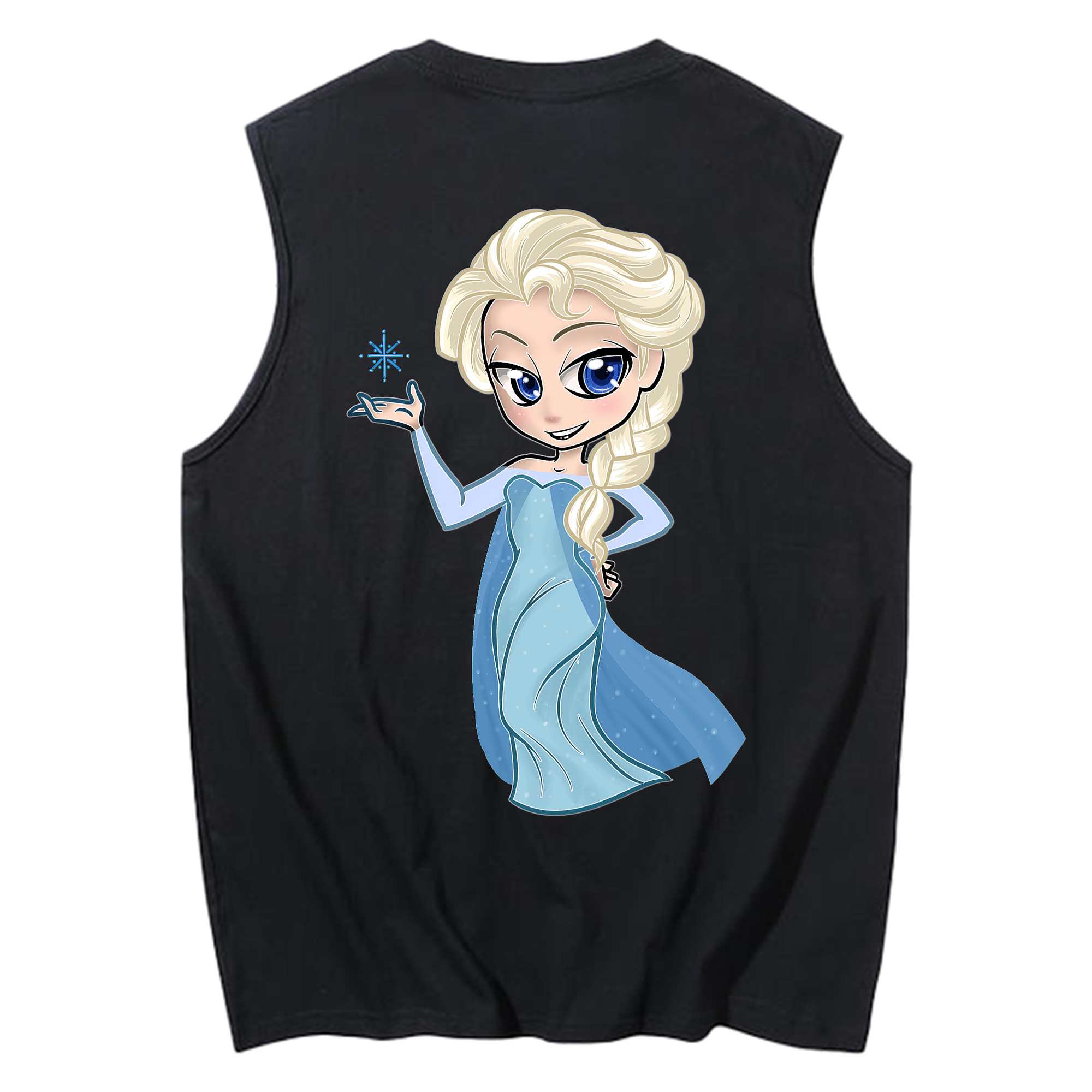 （画像用） アナと雪の女王 アンナ エルサ Frozen Anna Elsa コットン100％タンクトップ（背面プリント）