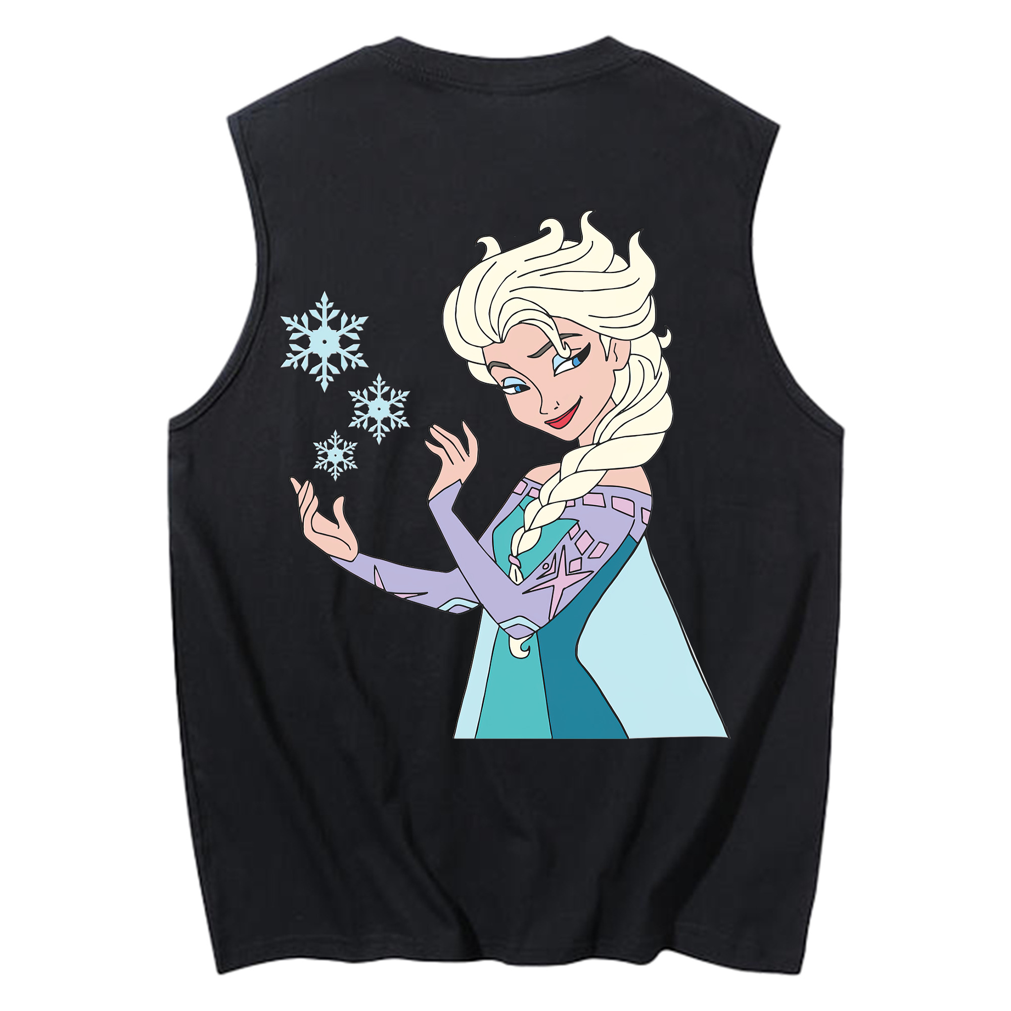 （画像用） アナと雪の女王 アンナ エルサ Frozen Anna Elsa コットン100％タンクトップ（背面プリント）