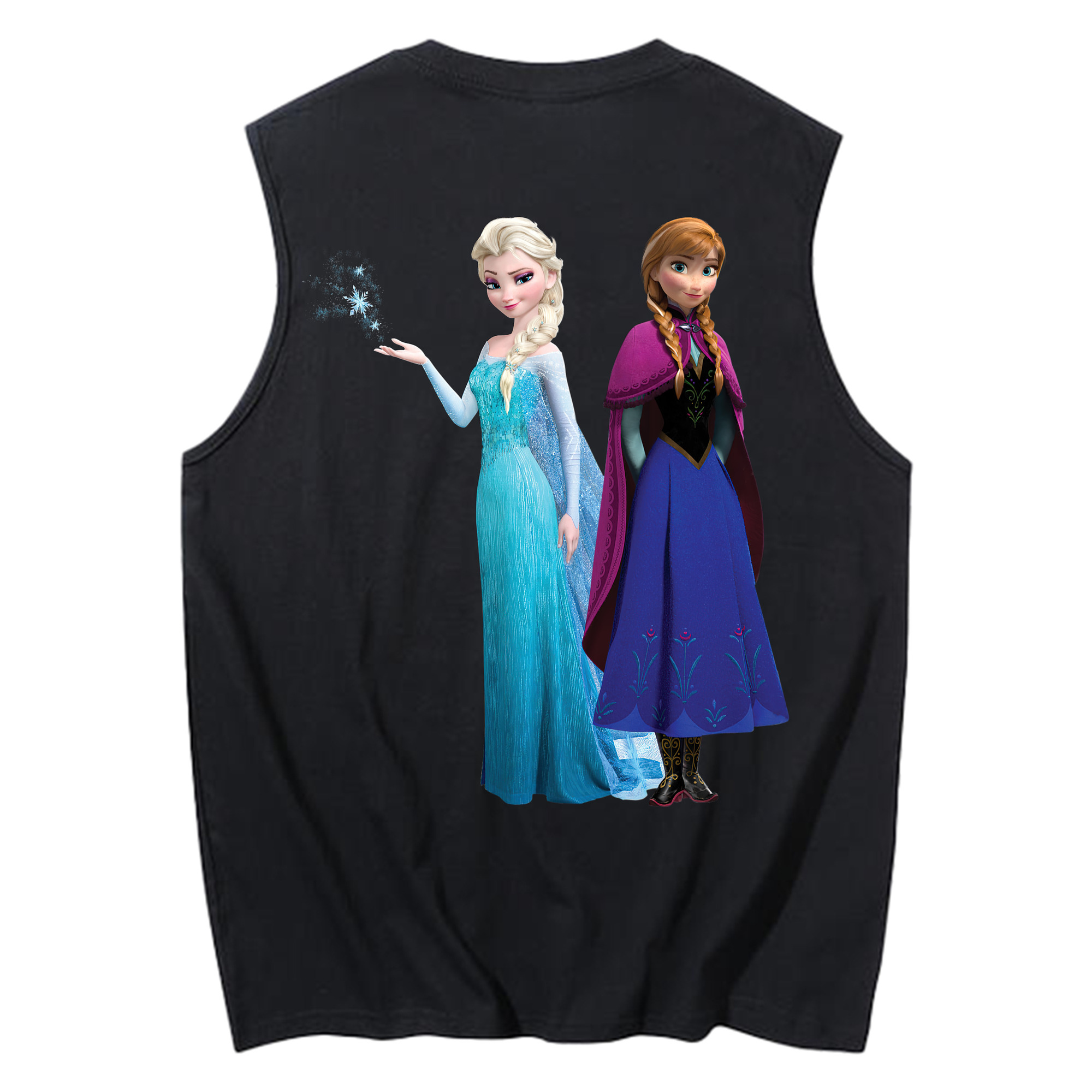 （画像用） アナと雪の女王 アンナ エルサ Frozen Anna Elsa コットン100％タンクトップ（背面プリント）