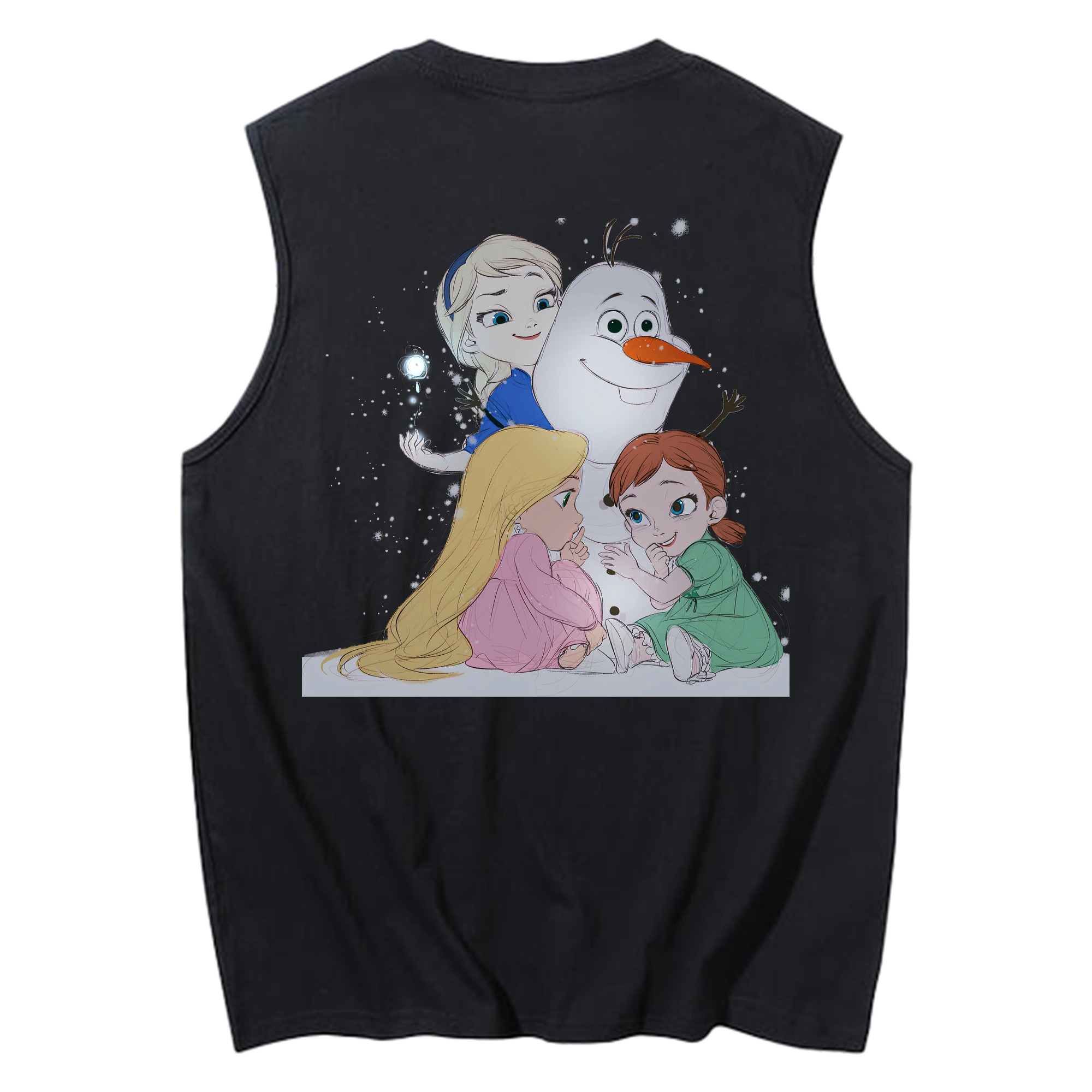 （画像用） アナと雪の女王 アンナ エルサ Frozen Anna Elsa コットン100％タンクトップ（背面プリント）