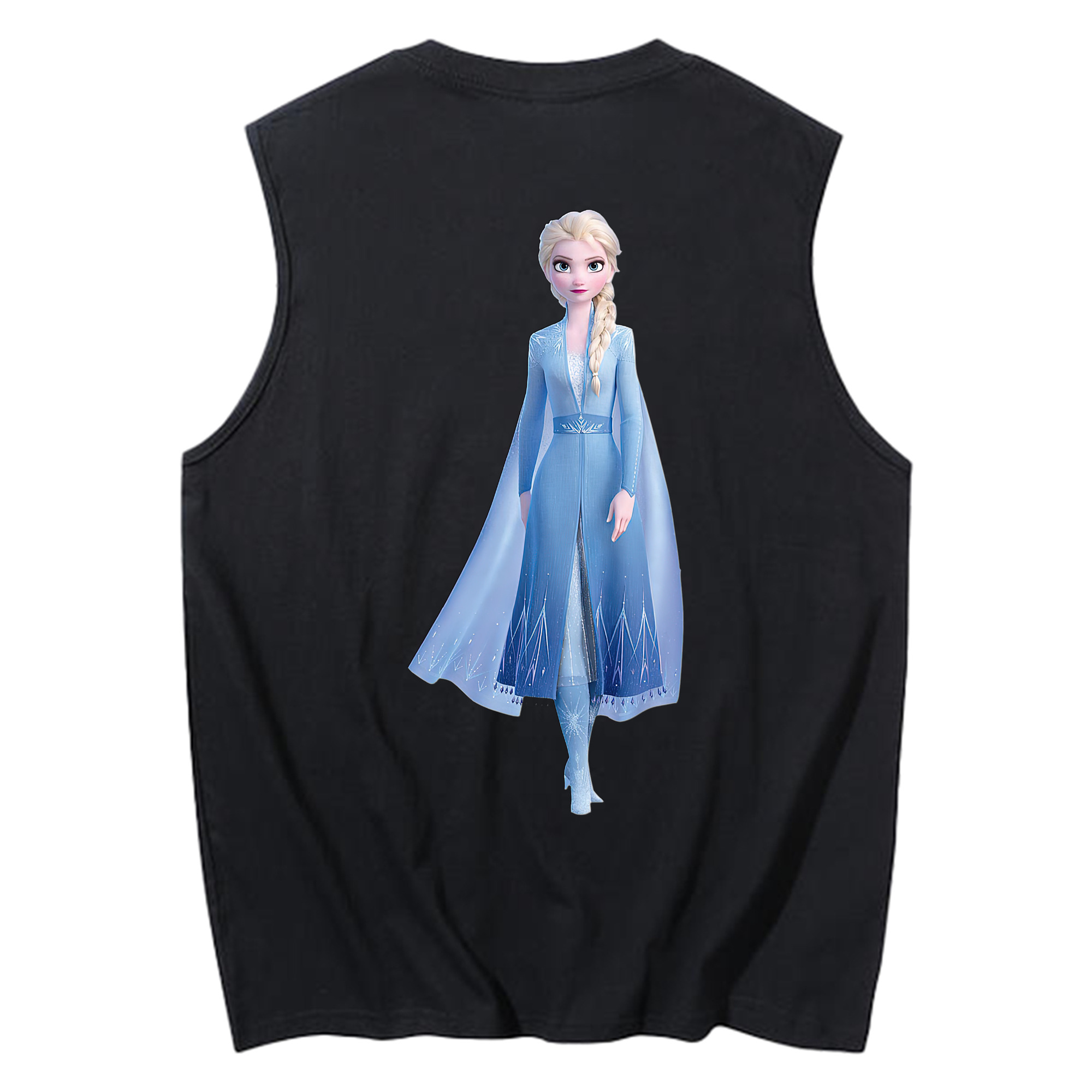（画像用） アナと雪の女王 アンナ エルサ Frozen Anna Elsa コットン100％タンクトップ（背面プリント）