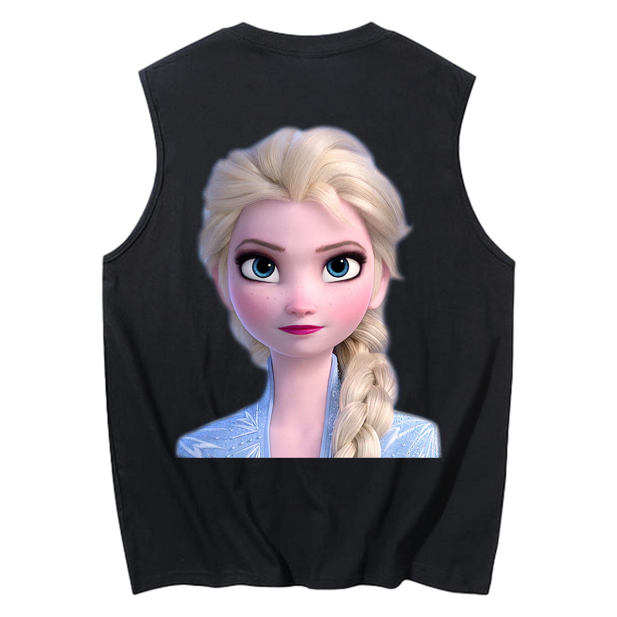 （画像用） アナと雪の女王 アンナ エルサ Frozen Anna Elsa コットン100％タンクトップ（背面プリント）