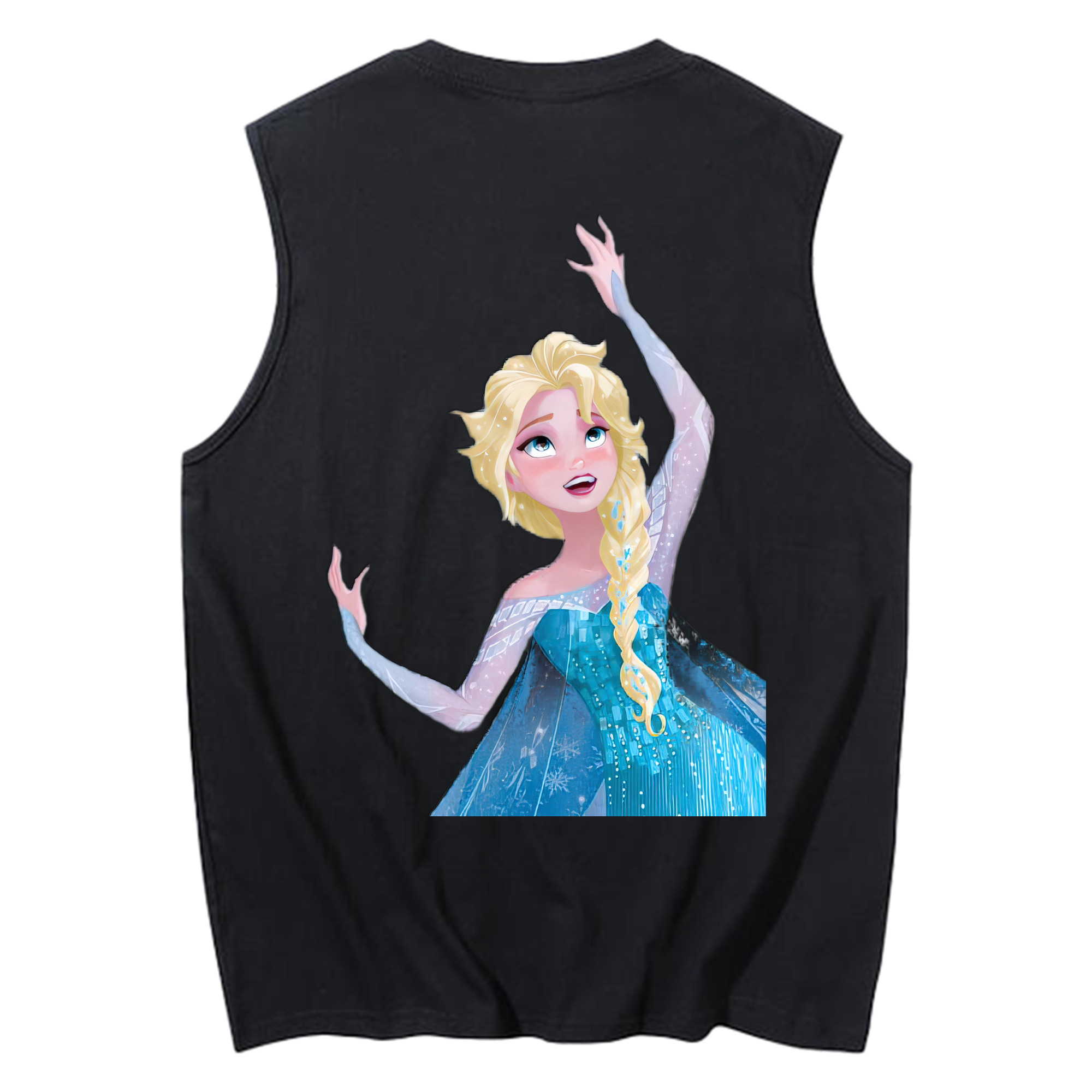 （画像用） アナと雪の女王 アンナ エルサ Frozen Anna Elsa コットン100％タンクトップ（背面プリント）