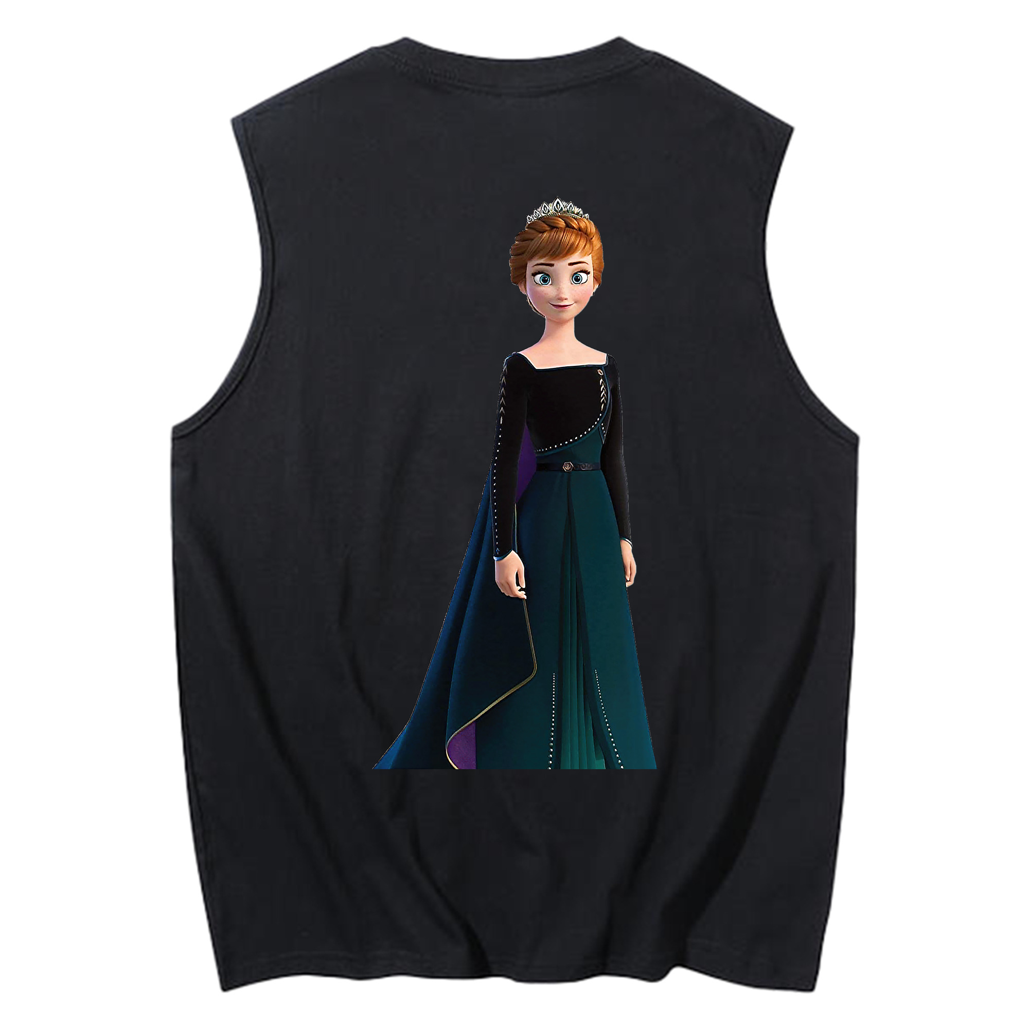 （画像用） アナと雪の女王 アンナ エルサ Frozen Anna Elsa コットン100％タンクトップ（背面プリント）