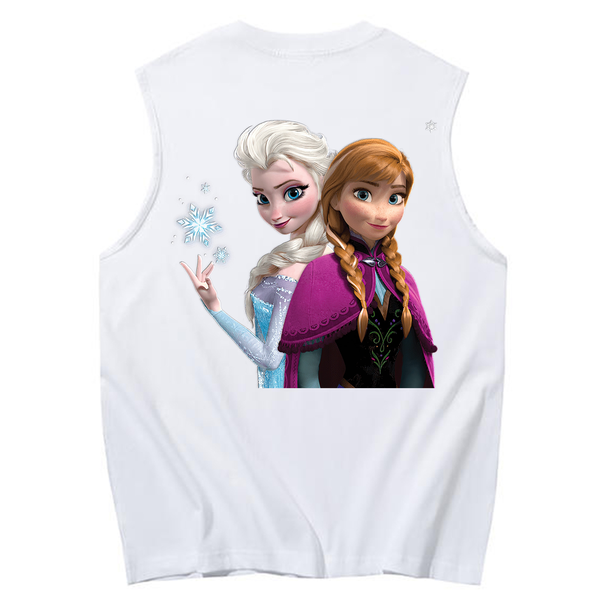 （画像用） アナと雪の女王 アンナ エルサ Frozen Anna Elsa コットン100％タンクトップ（背面プリント）