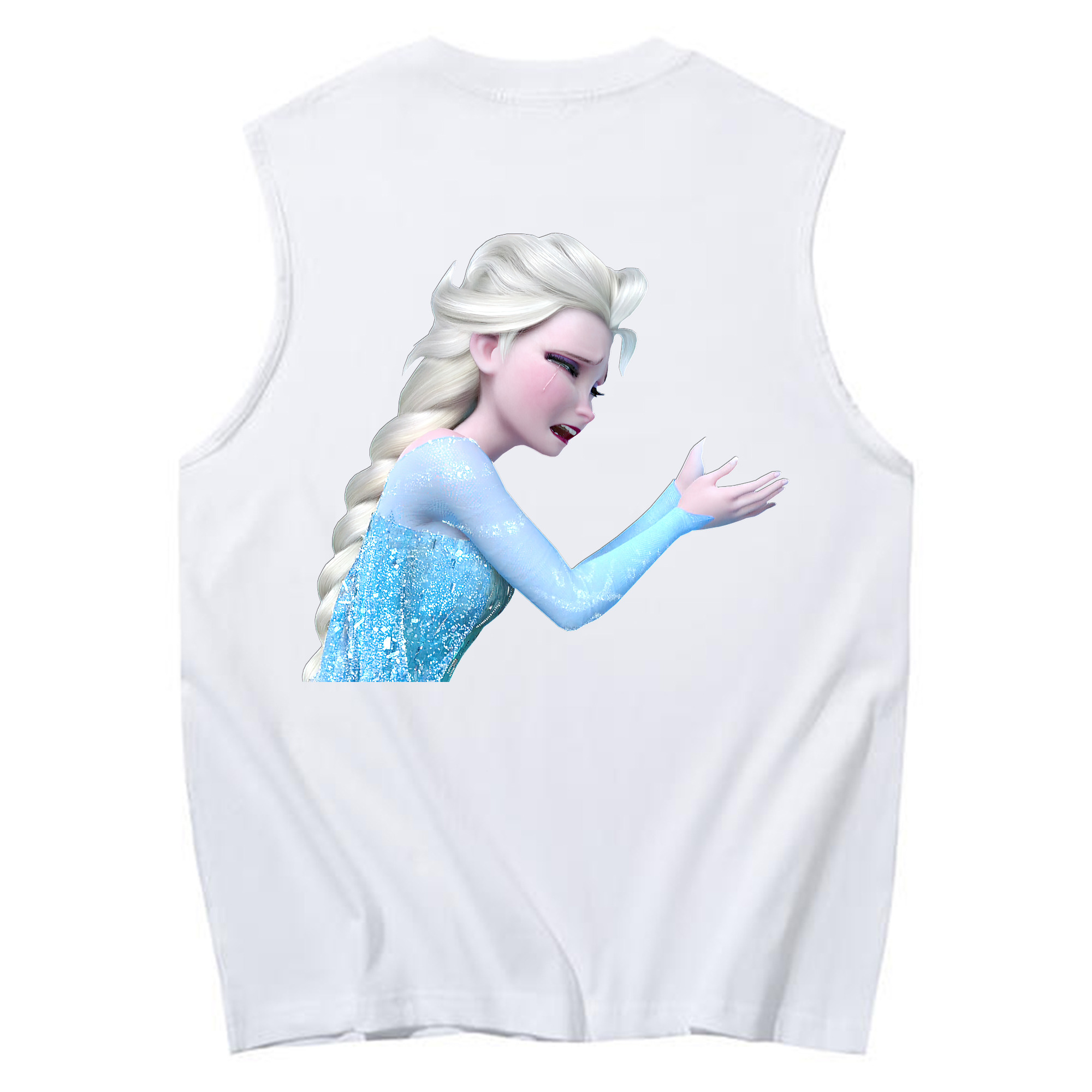 （画像用） アナと雪の女王 アンナ エルサ Frozen Anna Elsa コットン100％タンクトップ（背面プリント）