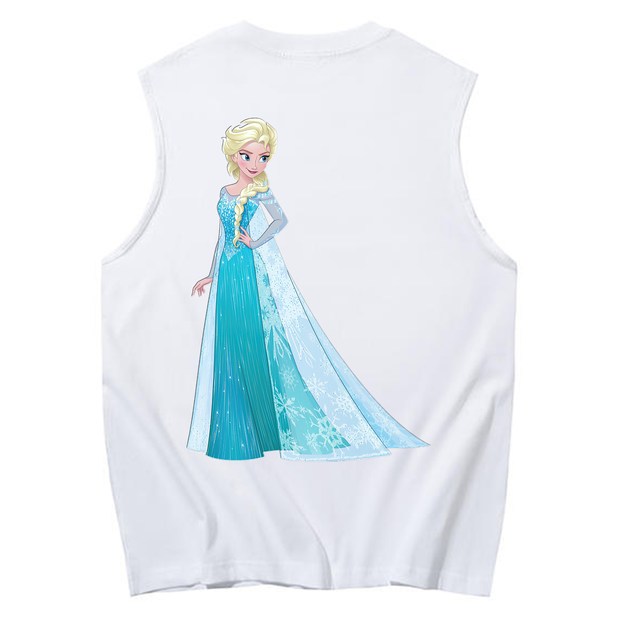 （画像用） アナと雪の女王 アンナ エルサ Frozen Anna Elsa コットン100％タンクトップ（背面プリント）