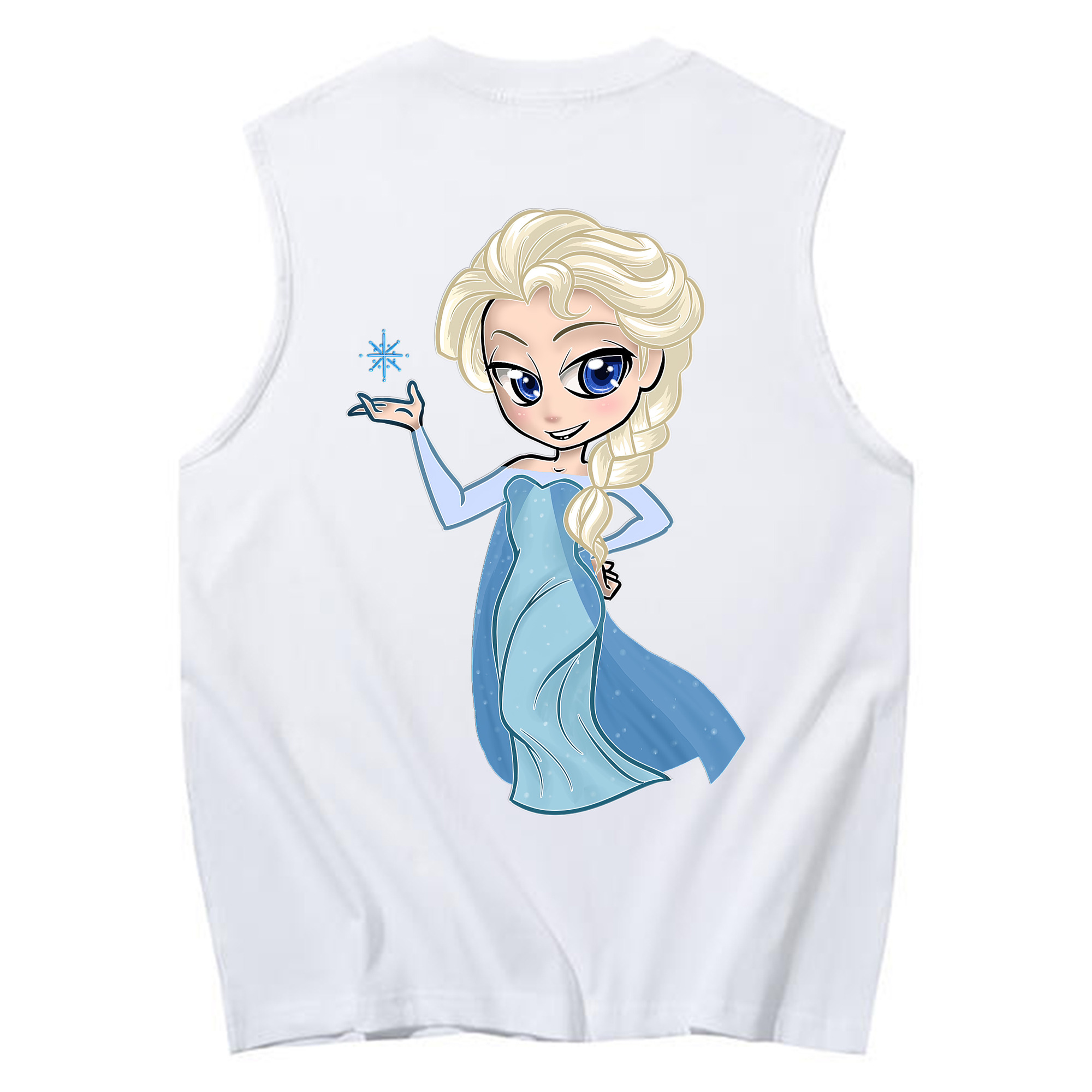 （画像用） アナと雪の女王 アンナ エルサ Frozen Anna Elsa コットン100％タンクトップ（背面プリント）