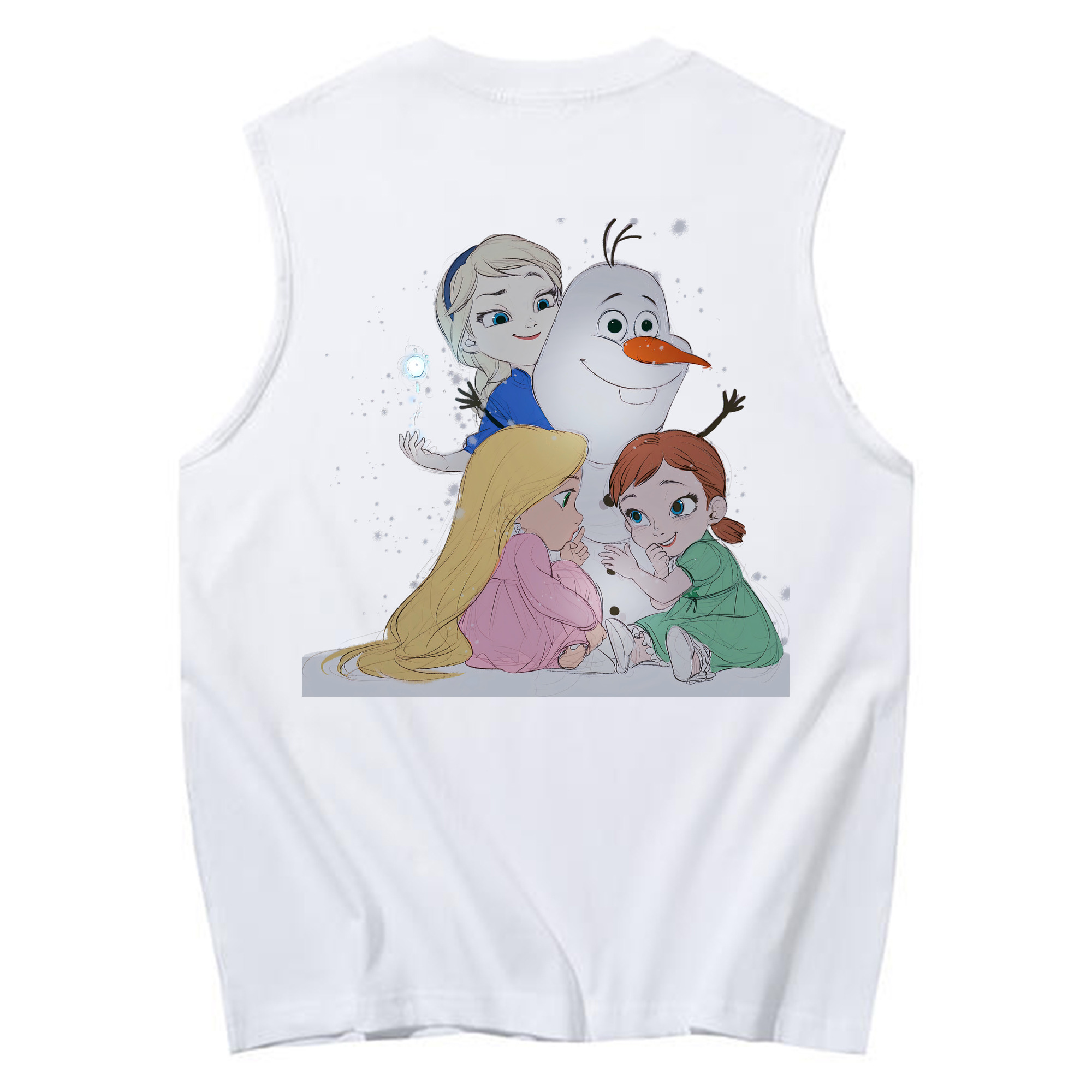 （画像用） アナと雪の女王 アンナ エルサ Frozen Anna Elsa コットン100％タンクトップ（背面プリント）