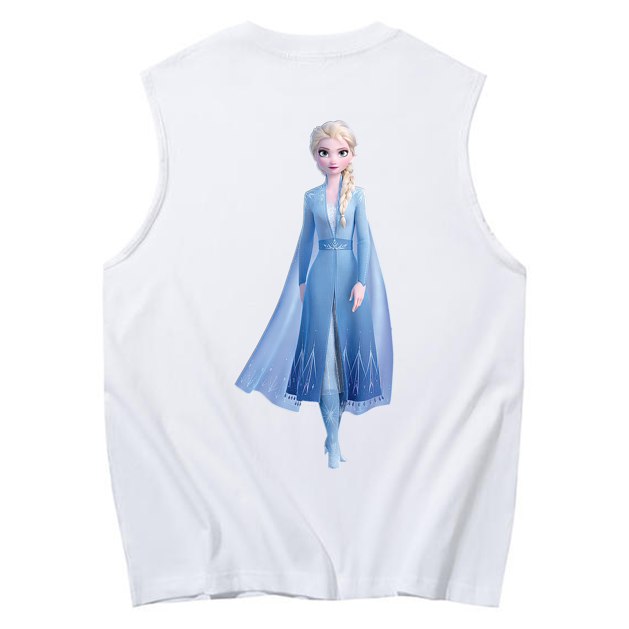 （画像用） アナと雪の女王 アンナ エルサ Frozen Anna Elsa コットン100％タンクトップ（背面プリント）