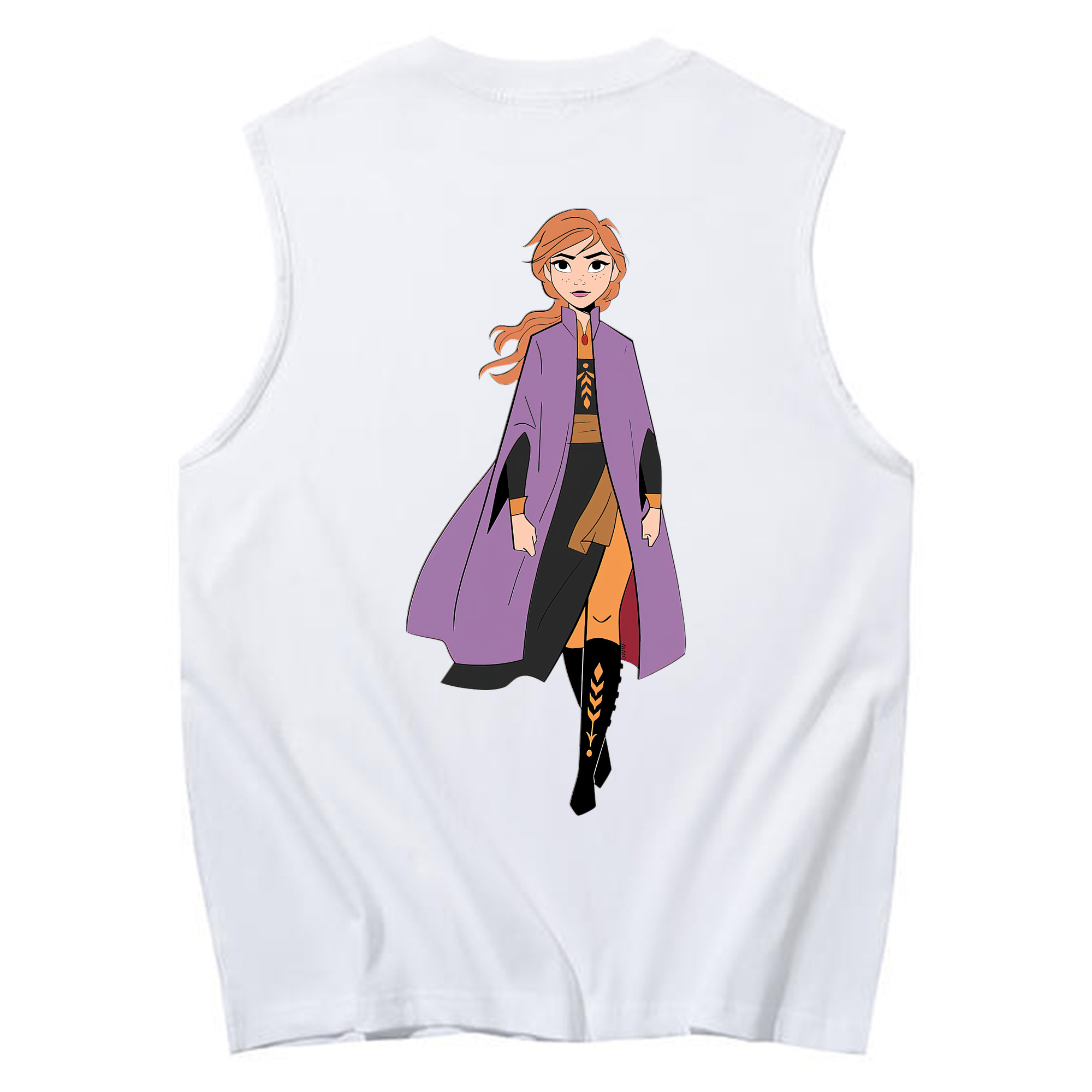 （画像用） アナと雪の女王 アンナ エルサ Frozen Anna Elsa コットン100％タンクトップ（背面プリント）