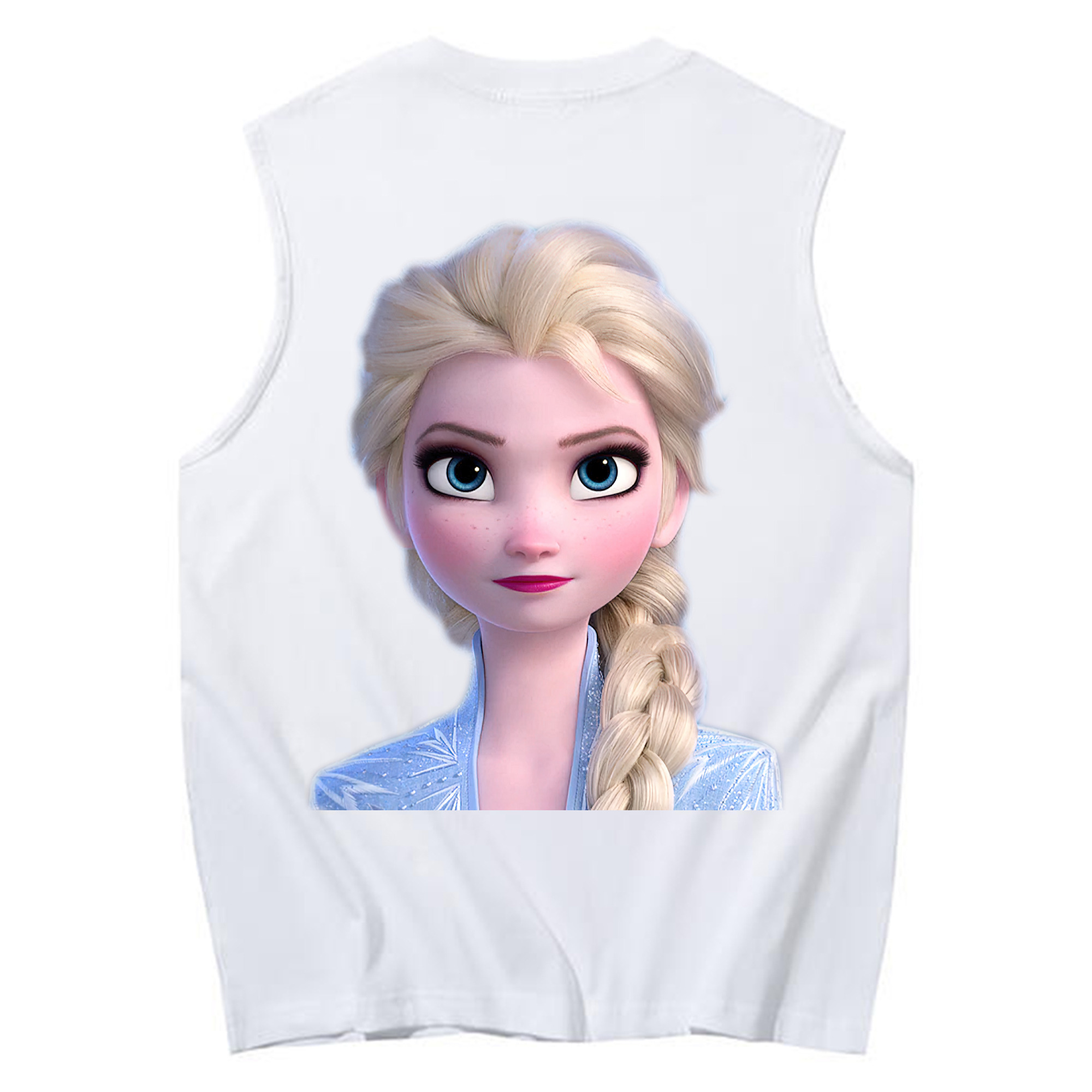 （画像用） アナと雪の女王 アンナ エルサ Frozen Anna Elsa コットン100％タンクトップ（背面プリント）