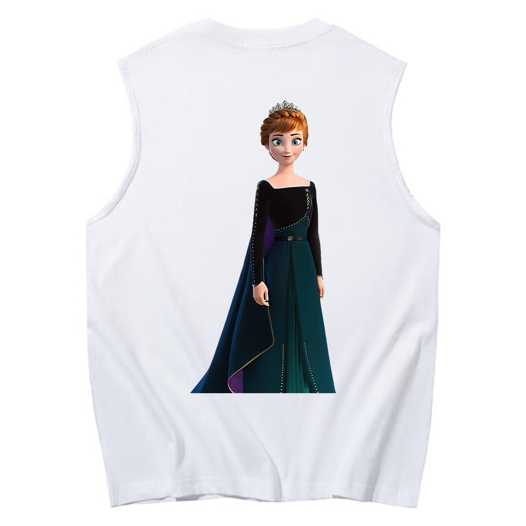 （画像用） アナと雪の女王 アンナ エルサ Frozen Anna Elsa コットン100％タンクトップ（背面プリント）