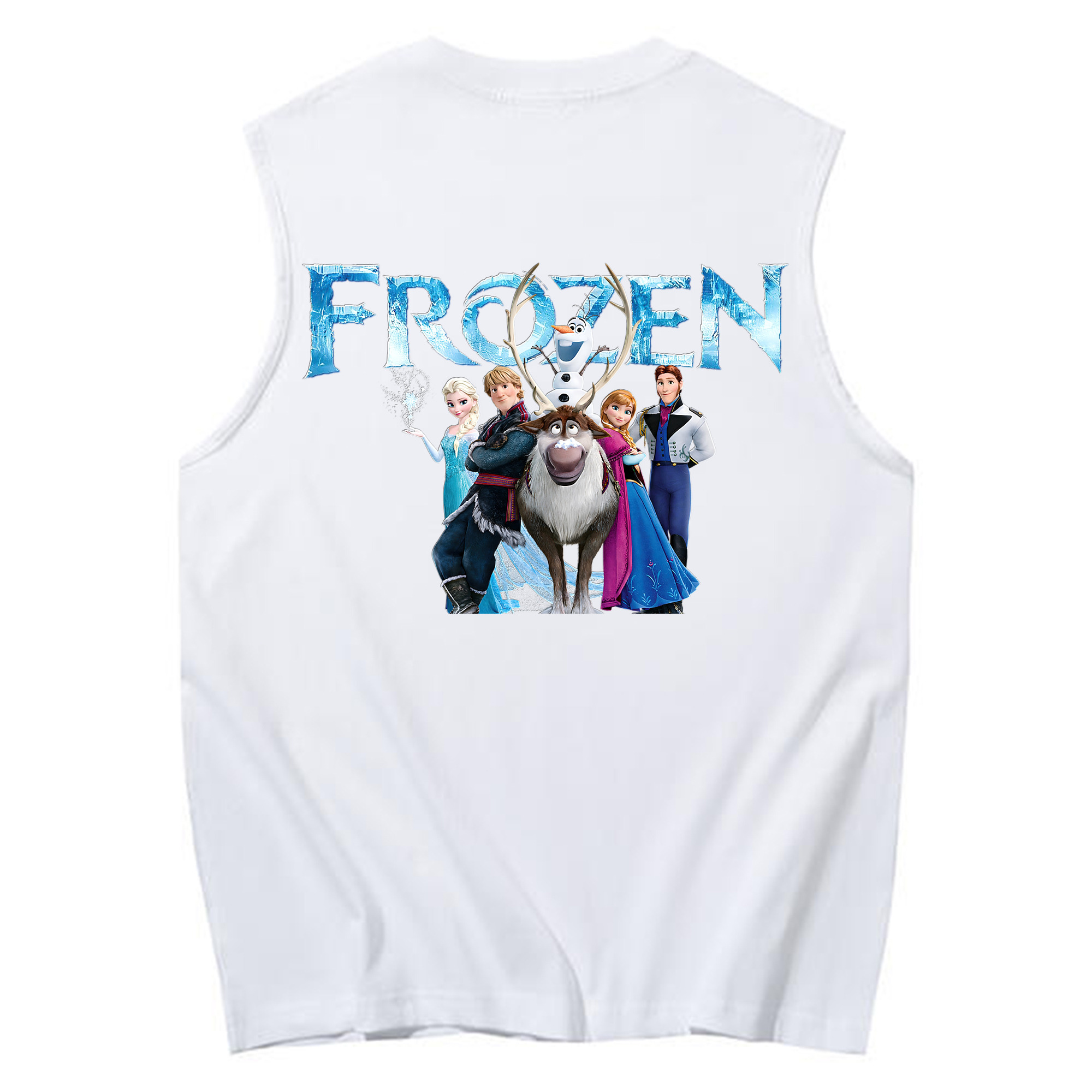（画像用） アナと雪の女王 アンナ エルサ Frozen Anna Elsa コットン100％タンクトップ（背面プリント）