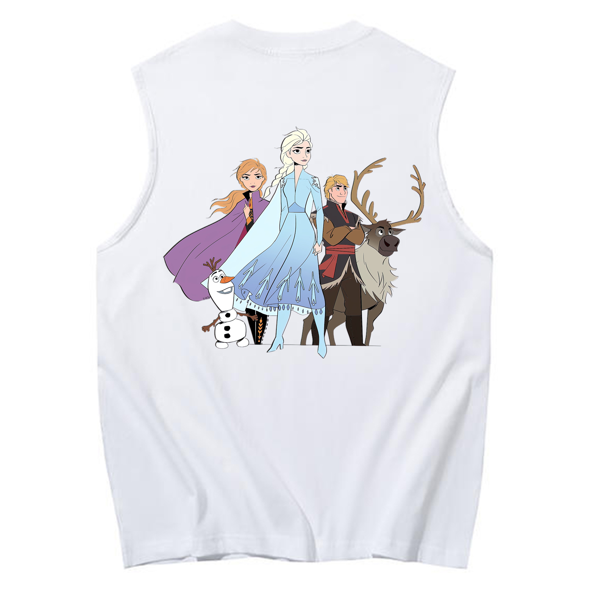 （画像用） アナと雪の女王 アンナ エルサ Frozen Anna Elsa コットン100％タンクトップ（背面プリント）