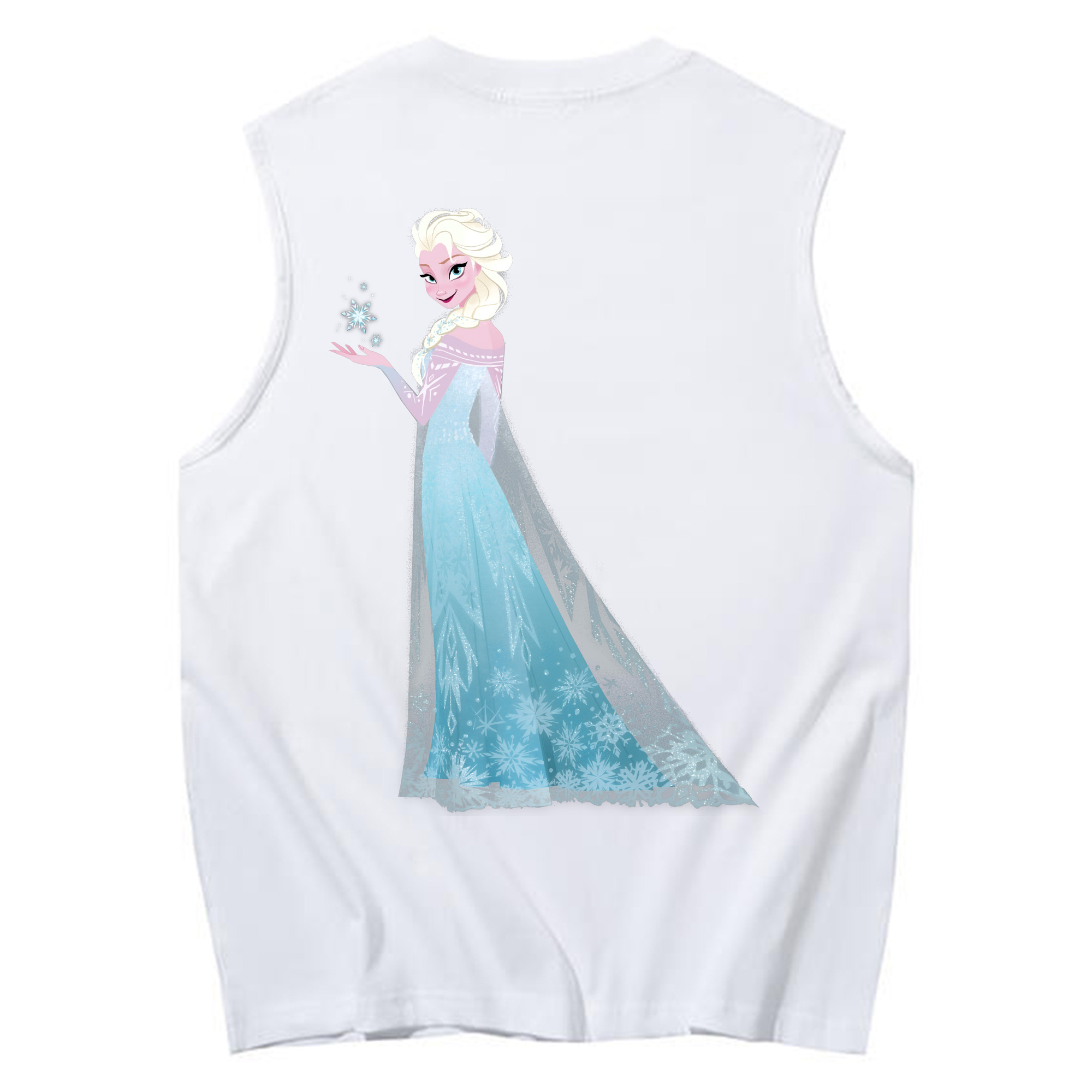 （画像用） アナと雪の女王 アンナ エルサ Frozen Anna Elsa コットン100％タンクトップ（背面プリント）