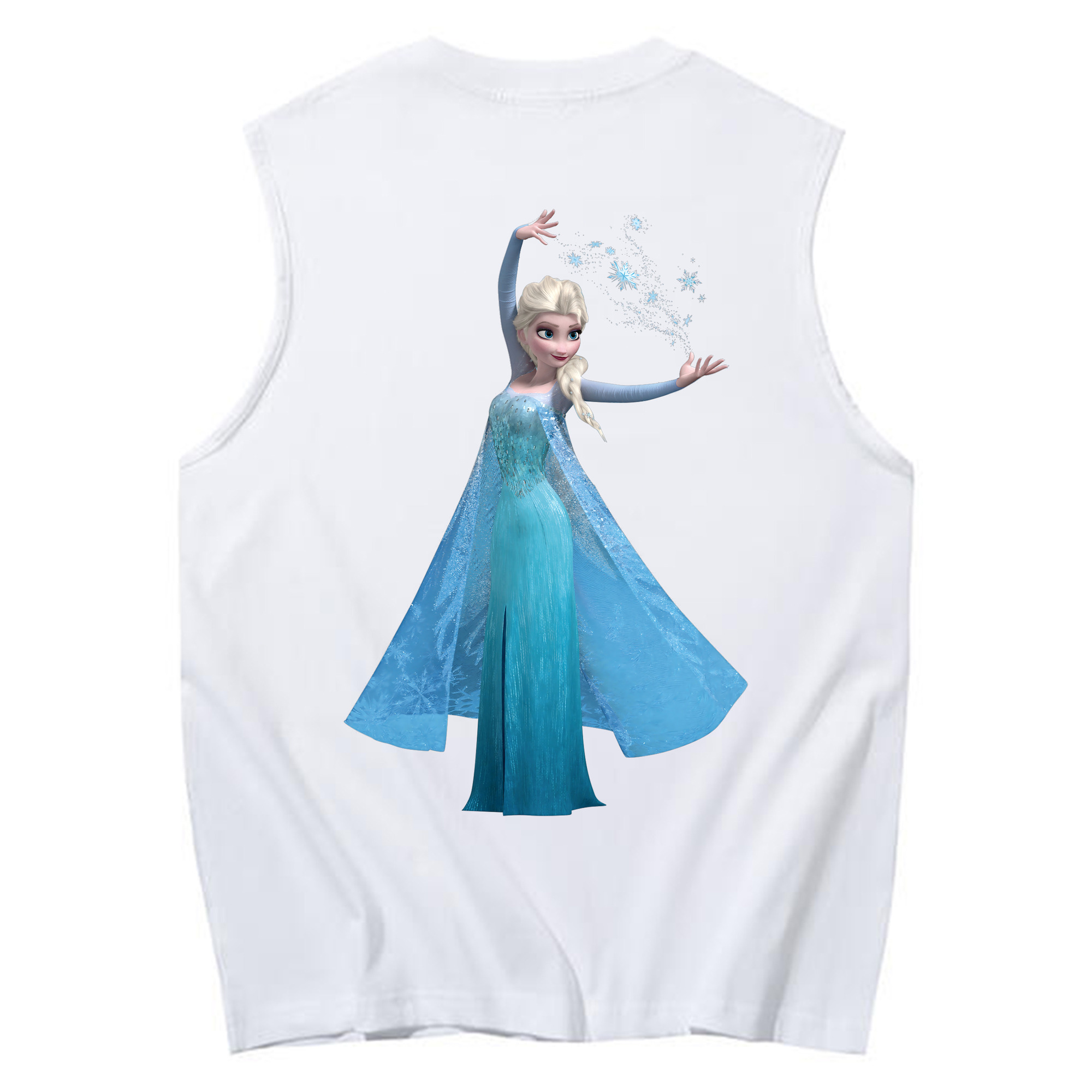（画像用） アナと雪の女王 アンナ エルサ Frozen Anna Elsa コットン100％タンクトップ（背面プリント）