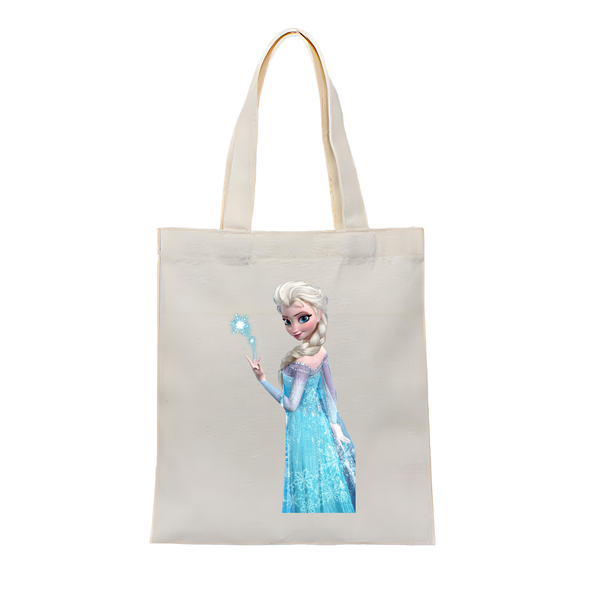（画像用） アナと雪の女王 アンナ エルサ Frozen Anna Elsa 縦型キャンバス生地手提げバッグ　トートバッグ