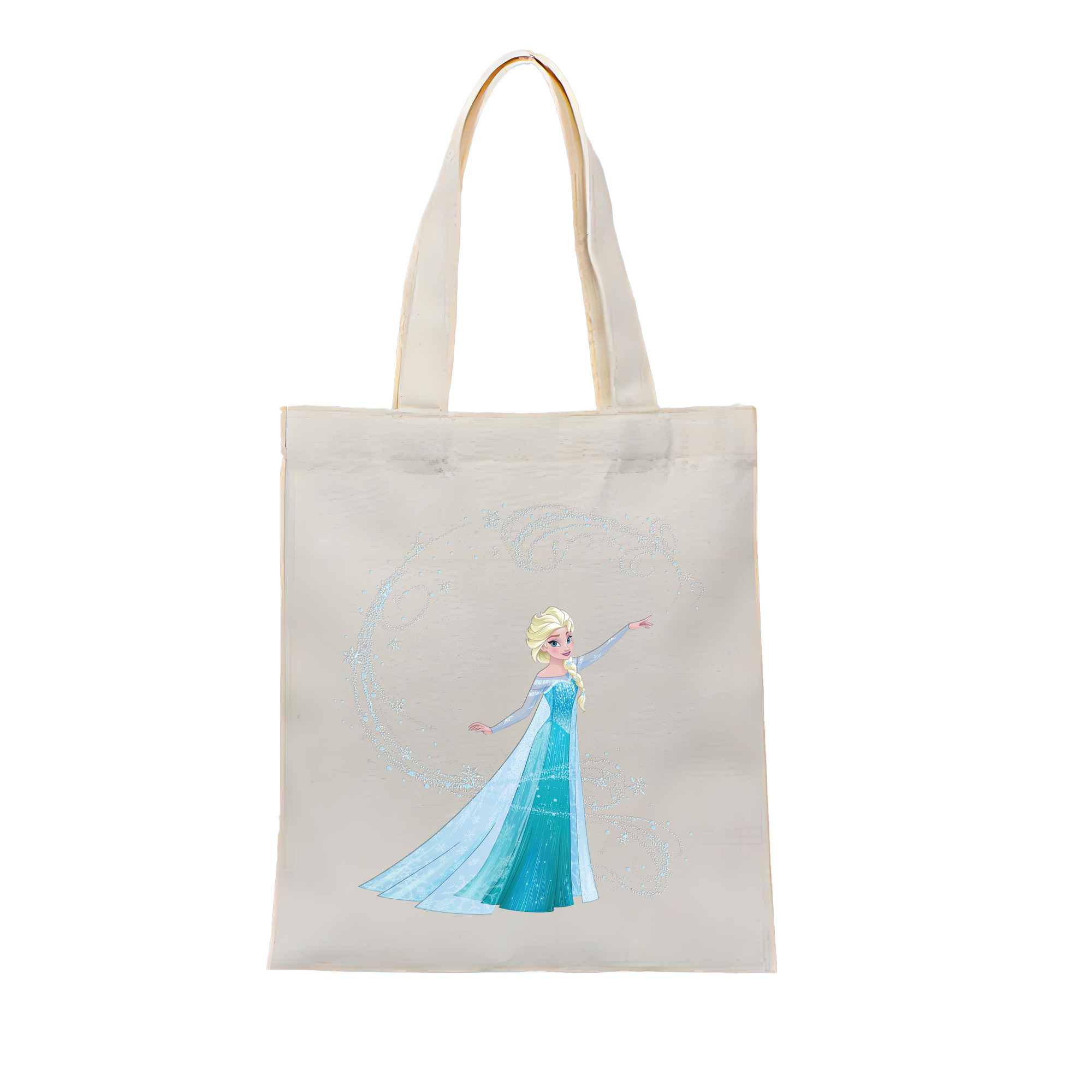 （画像用） アナと雪の女王 アンナ エルサ Frozen Anna Elsa 縦型キャンバス生地手提げバッグ　トートバッグ