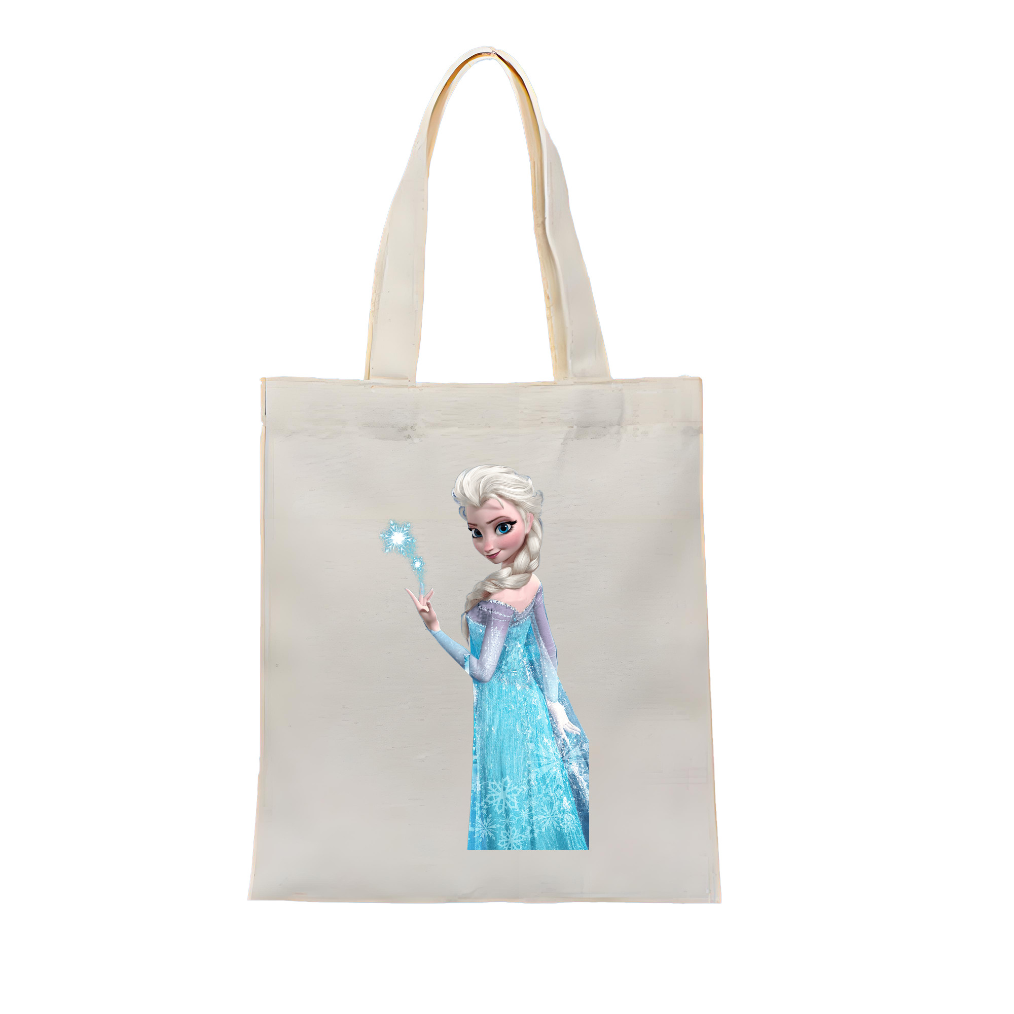（画像用） アナと雪の女王 アンナ エルサ Frozen Anna Elsa 縦型キャンバス生地手提げバッグ　トートバッグ
