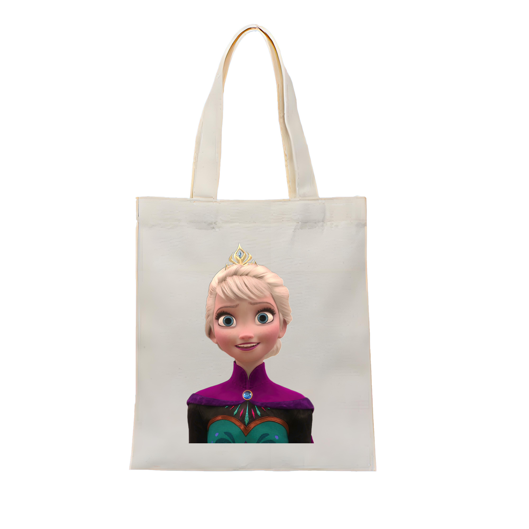 （画像用） アナと雪の女王 アンナ エルサ Frozen Anna Elsa 縦型キャンバス生地手提げバッグ　トートバッグ