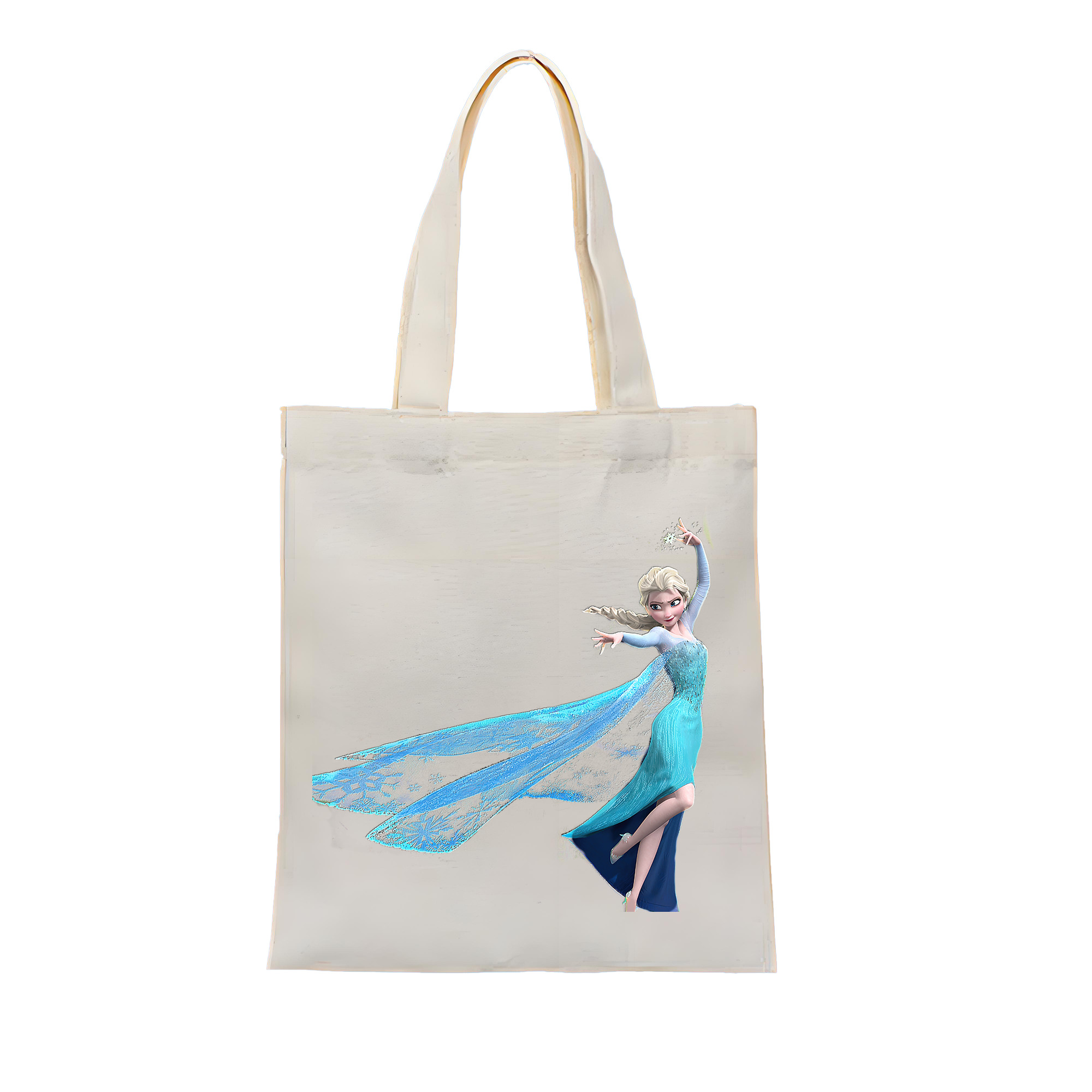 （画像用） アナと雪の女王 アンナ エルサ Frozen Anna Elsa 縦型キャンバス生地手提げバッグ　トートバッグ