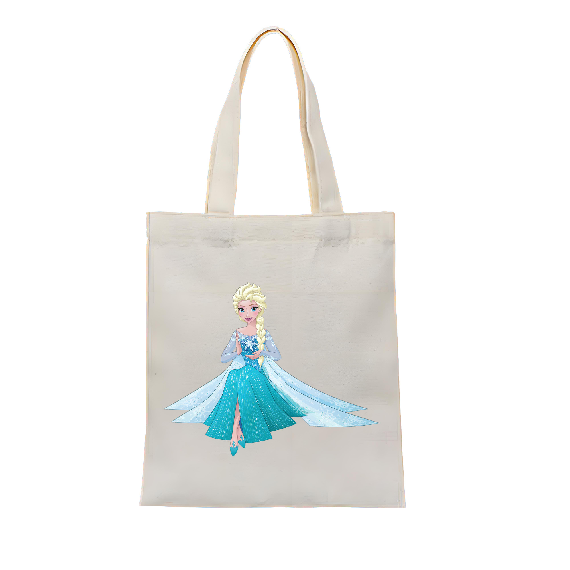 （画像用） アナと雪の女王 アンナ エルサ Frozen Anna Elsa 縦型キャンバス生地手提げバッグ　トートバッグ