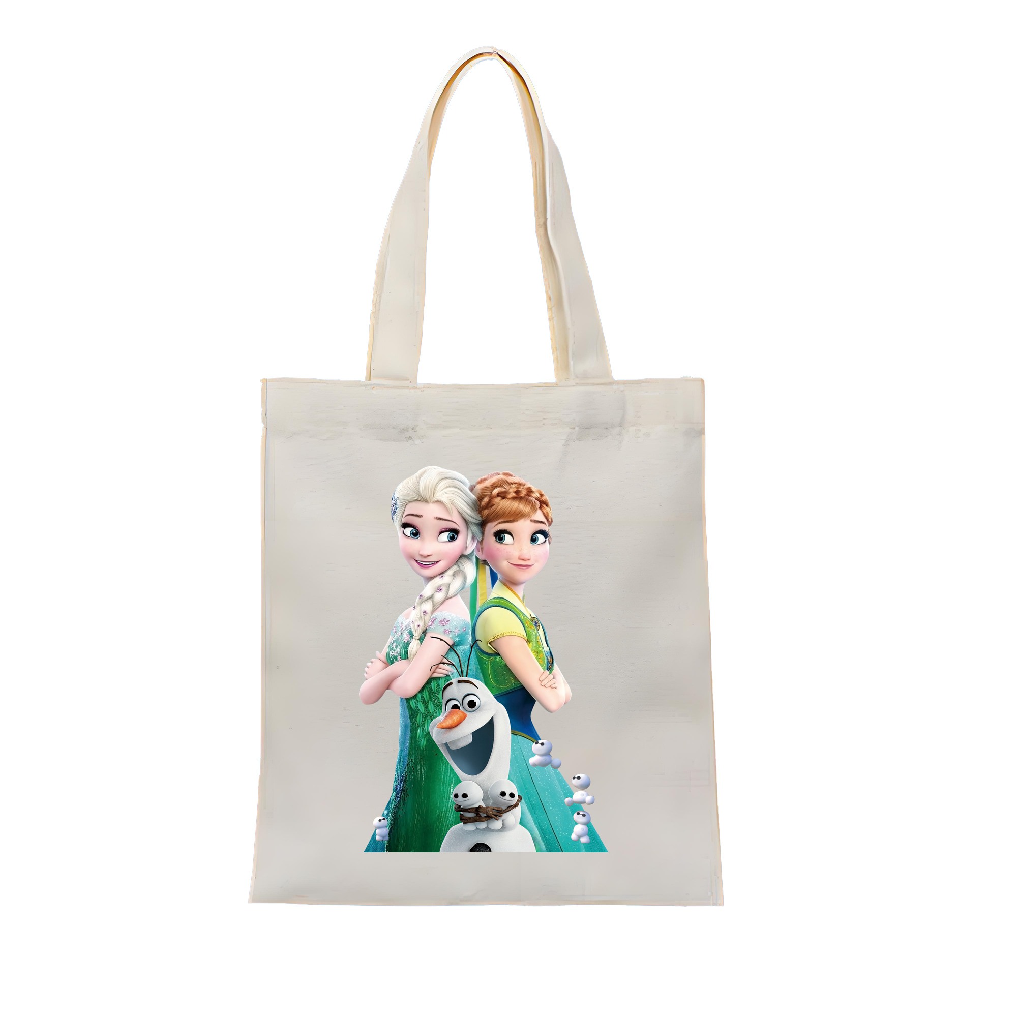 （画像用） アナと雪の女王 アンナ エルサ Frozen Anna Elsa 縦型キャンバス生地手提げバッグ　トートバッグ