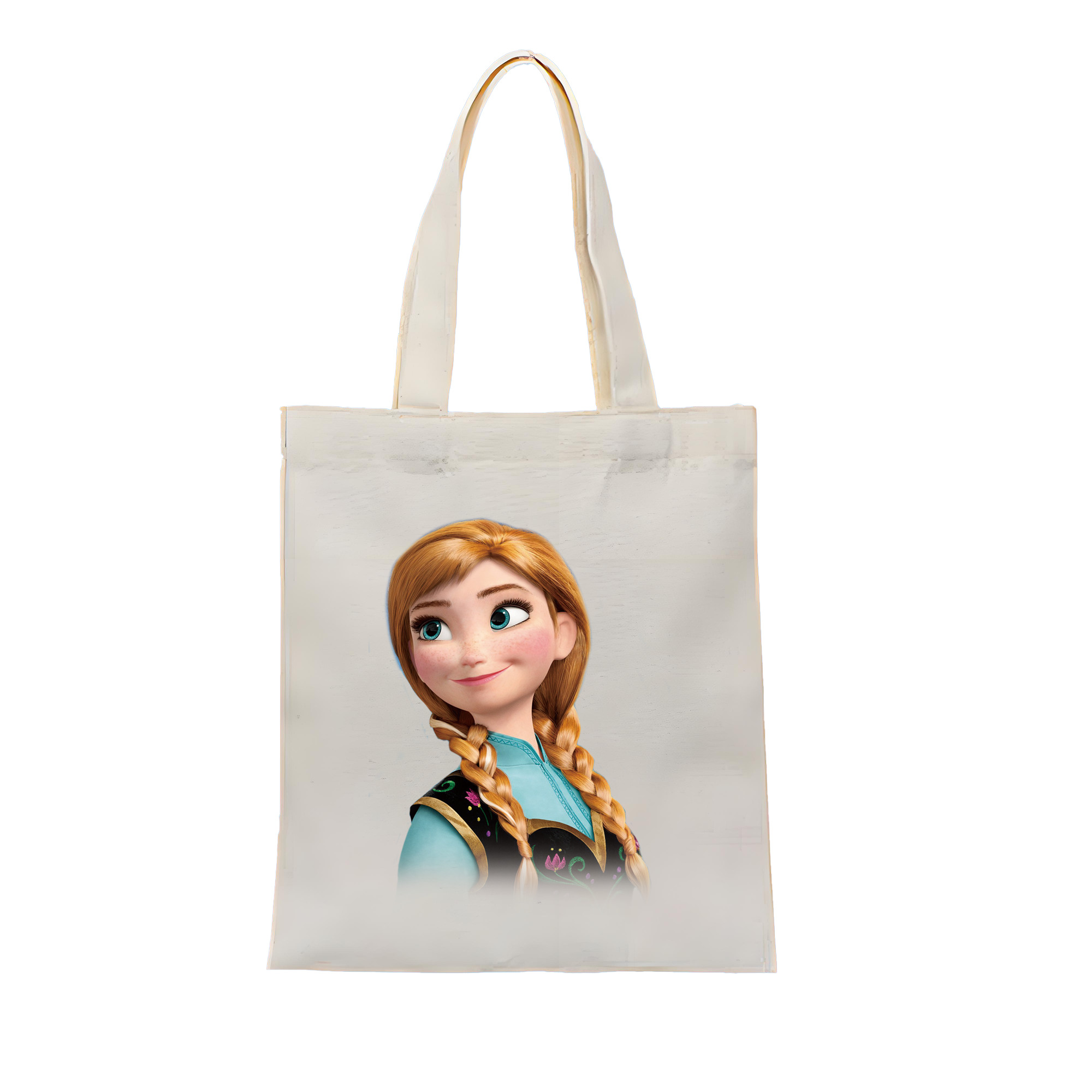 （画像用） アナと雪の女王 アンナ エルサ Frozen Anna Elsa 縦型キャンバス生地手提げバッグ　トートバッグ