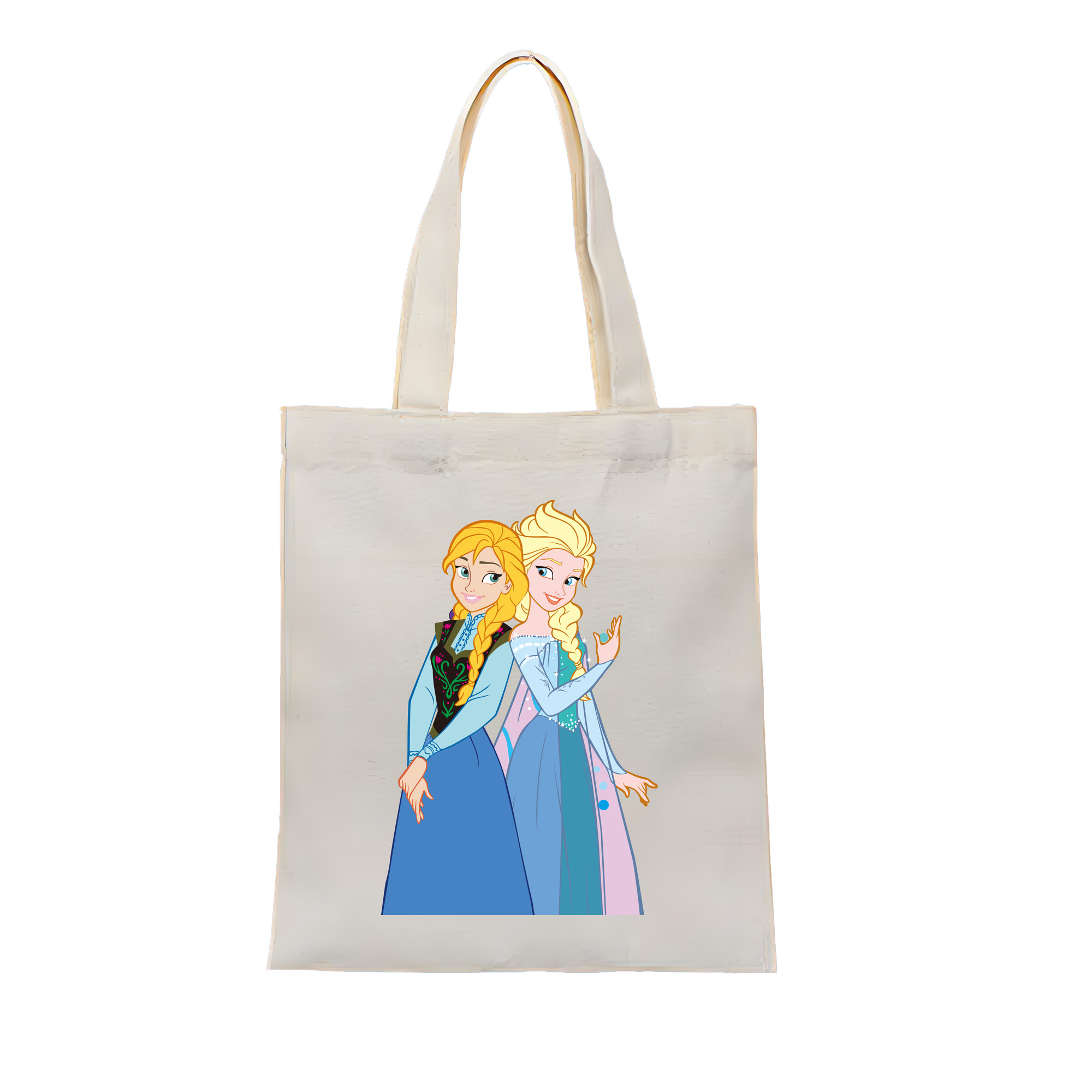 （画像用） アナと雪の女王 アンナ エルサ Frozen Anna Elsa 縦型キャンバス生地手提げバッグ　トートバッグ