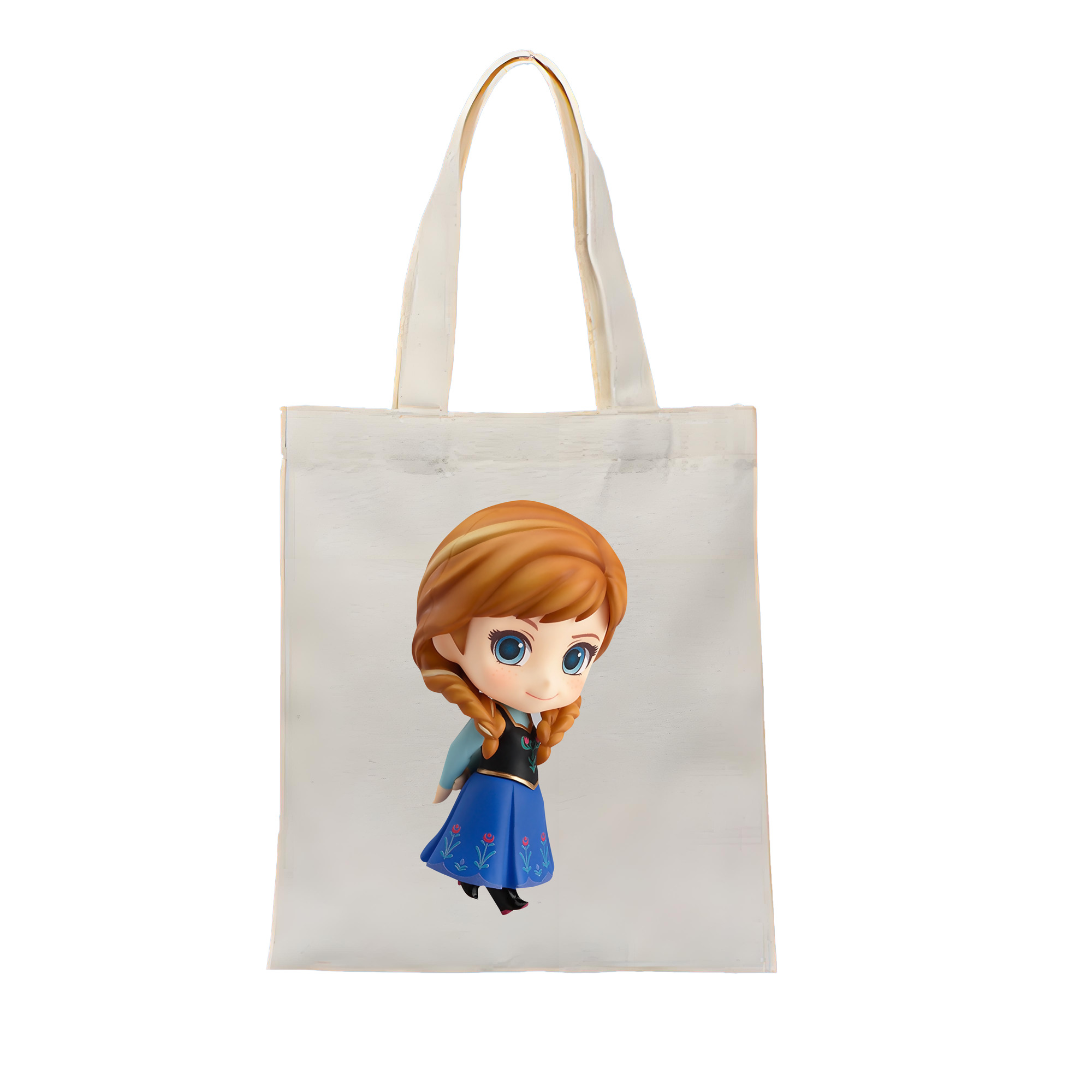（画像用） アナと雪の女王 アンナ エルサ Frozen Anna Elsa 縦型キャンバス生地手提げバッグ　トートバッグ