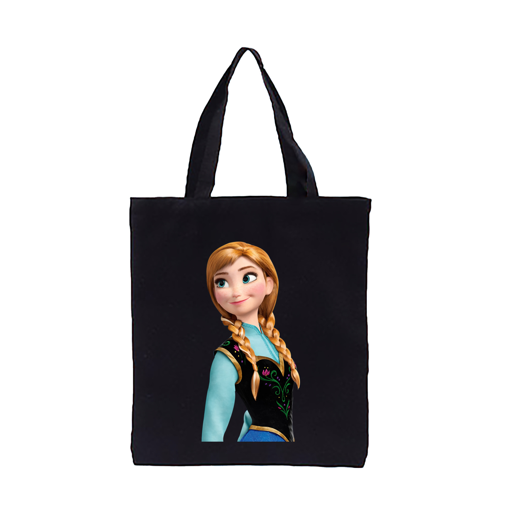 （画像用） アナと雪の女王 アンナ エルサ Frozen Anna Elsa 縦型キャンバス生地手提げバッグ　トートバッグ