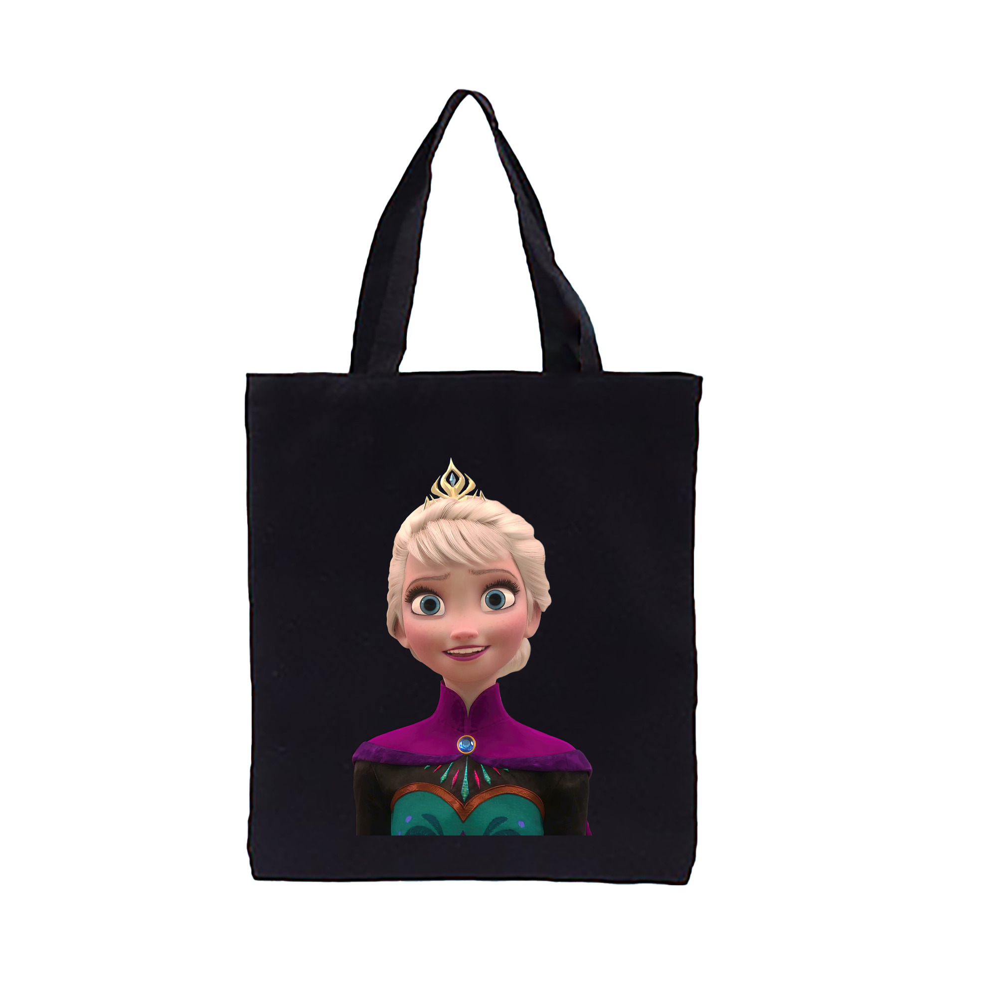 （画像用） アナと雪の女王 アンナ エルサ Frozen Anna Elsa 縦型キャンバス生地手提げバッグ　トートバッグ