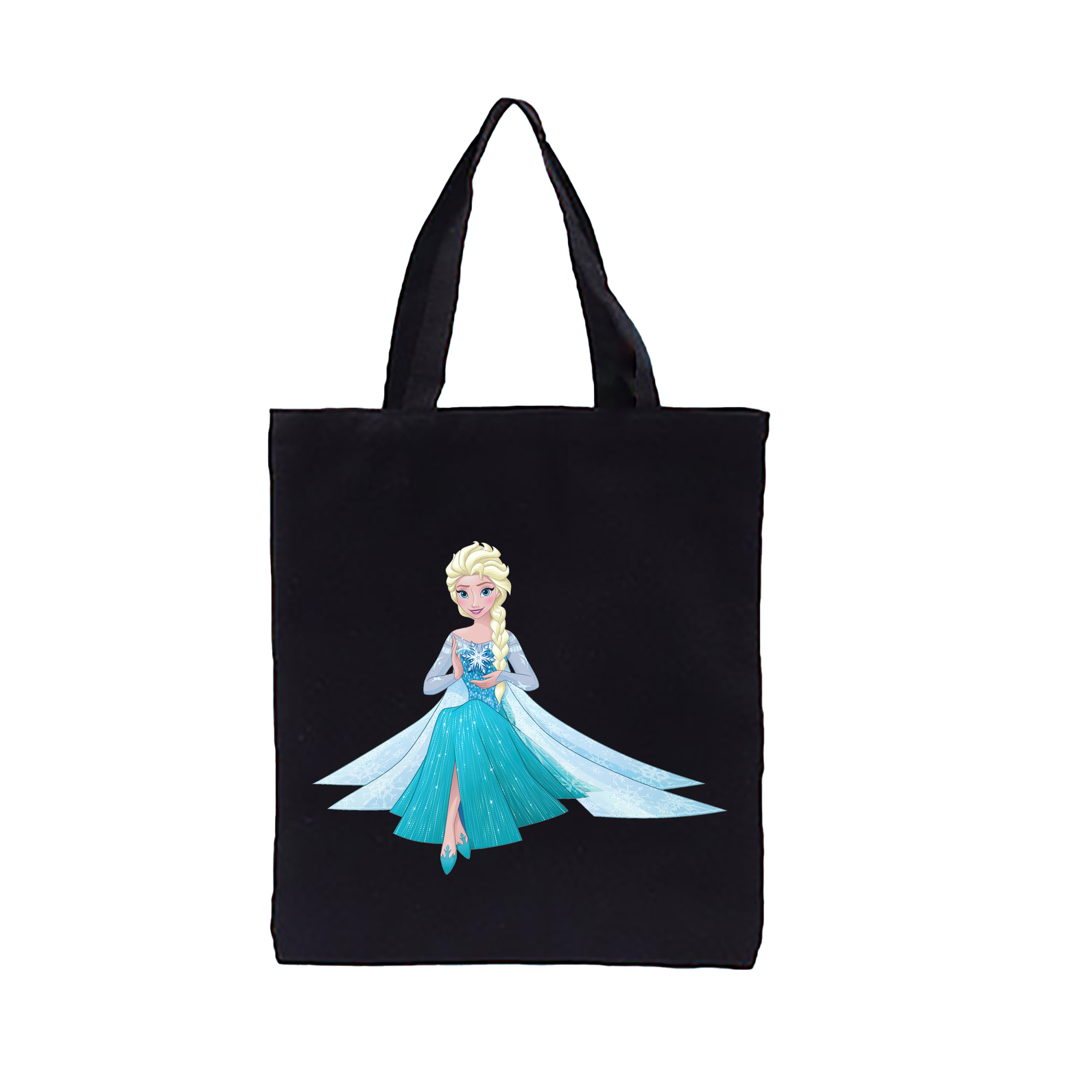 （画像用） アナと雪の女王 アンナ エルサ Frozen Anna Elsa 縦型キャンバス生地手提げバッグ　トートバッグ