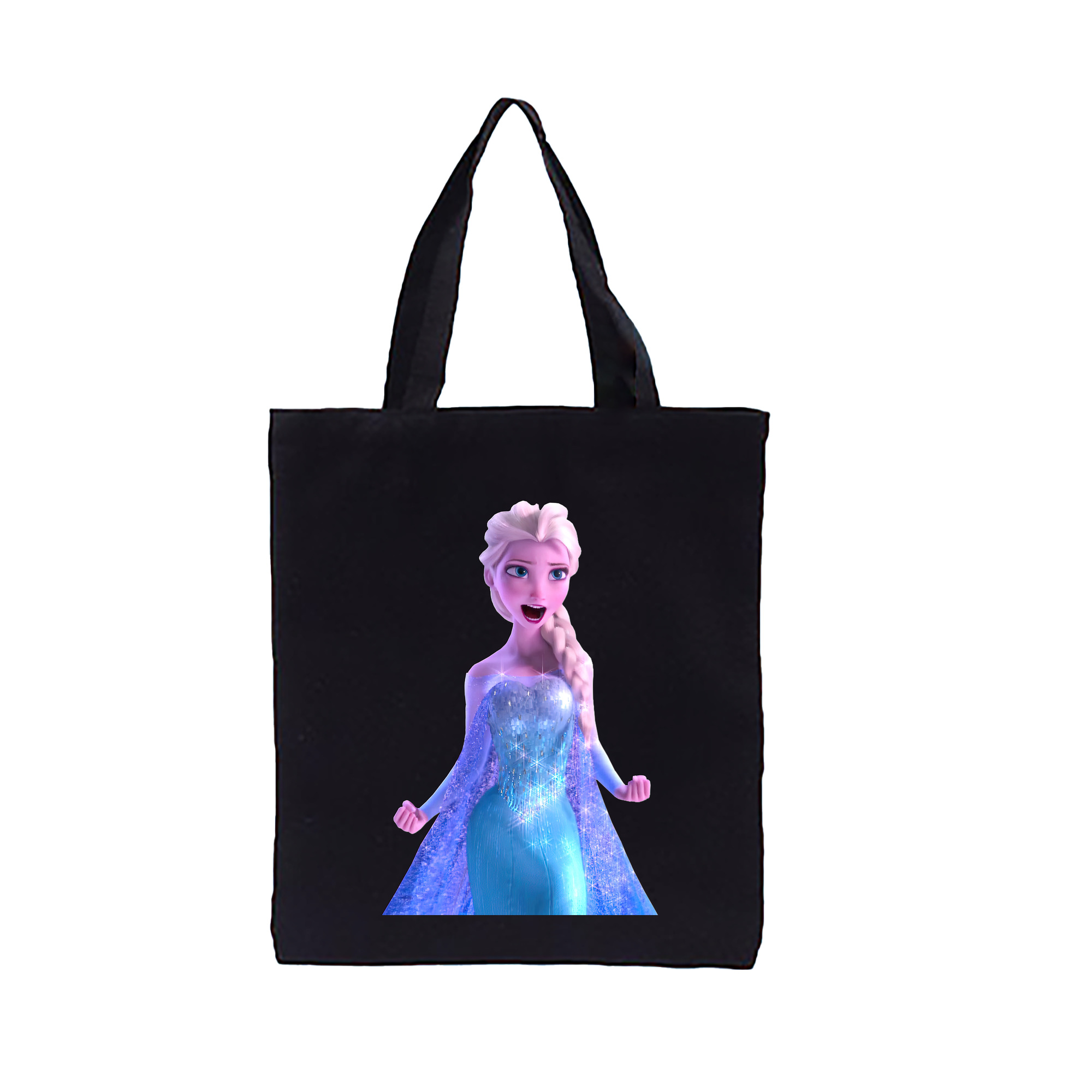 （画像用） アナと雪の女王 アンナ エルサ Frozen Anna Elsa 縦型キャンバス生地手提げバッグ　トートバッグ