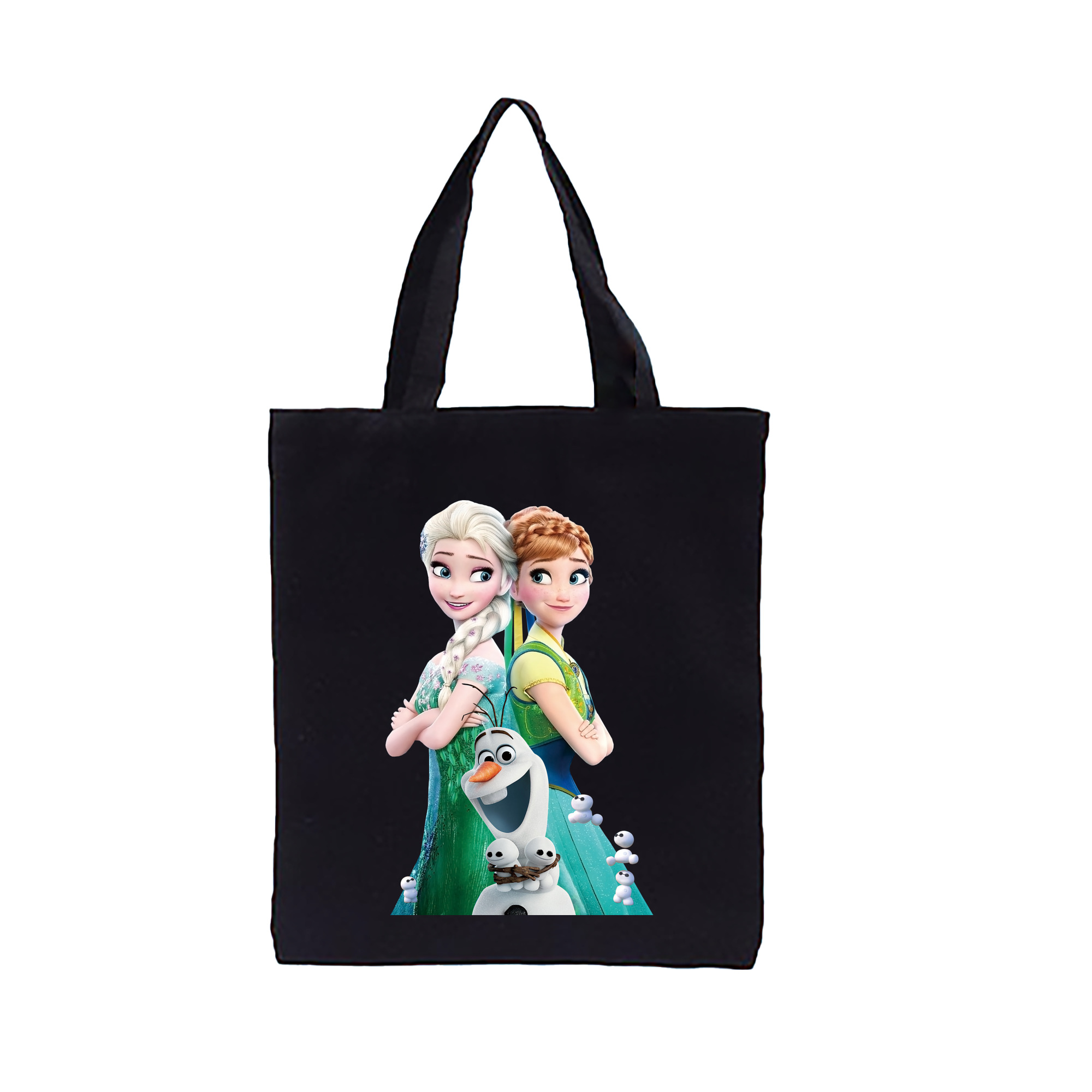 （画像用） アナと雪の女王 アンナ エルサ Frozen Anna Elsa 縦型キャンバス生地手提げバッグ　トートバッグ